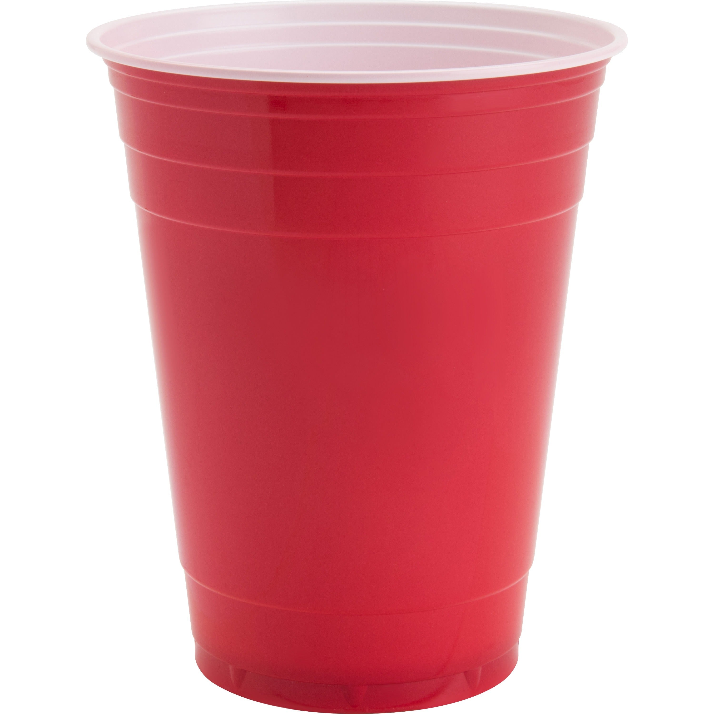 Genuine Joe 16 oz Party Cups - 50 / Pack - Red - Plastic - Party, Cold Drink -