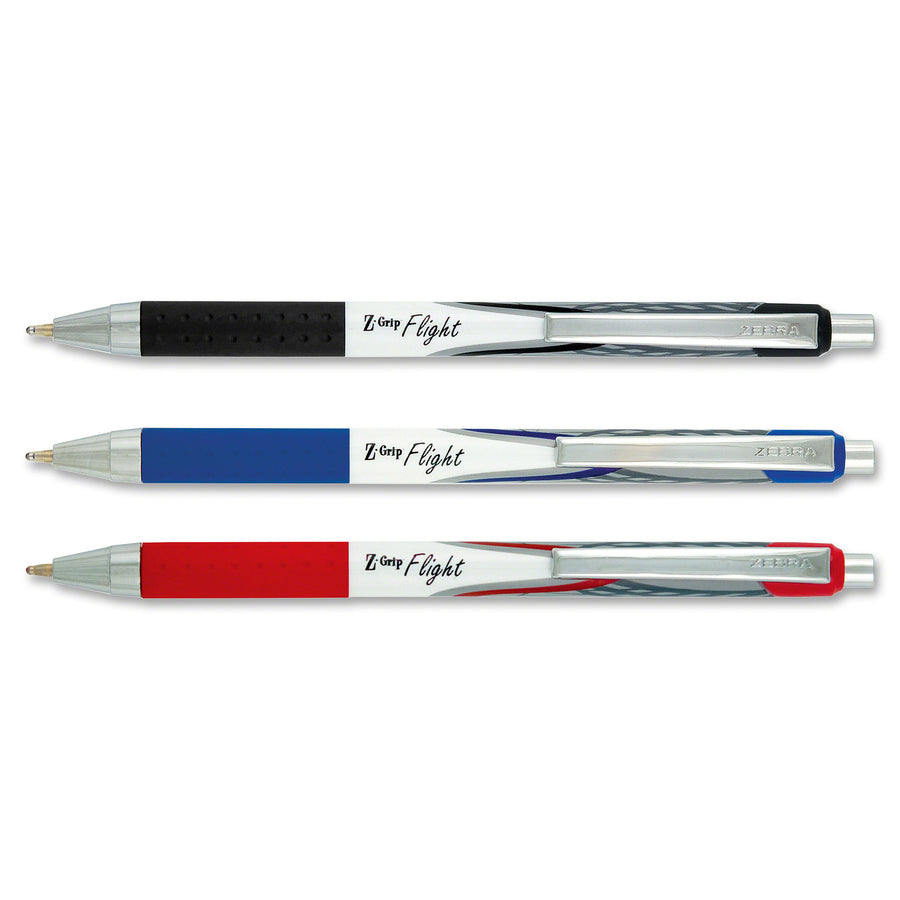 Zebra Pen Z-Grip Flight Retractable Pens - Bold Pen Point - 1.2 mm Pen Point Size - Retractable - Red - 1 Dozen -