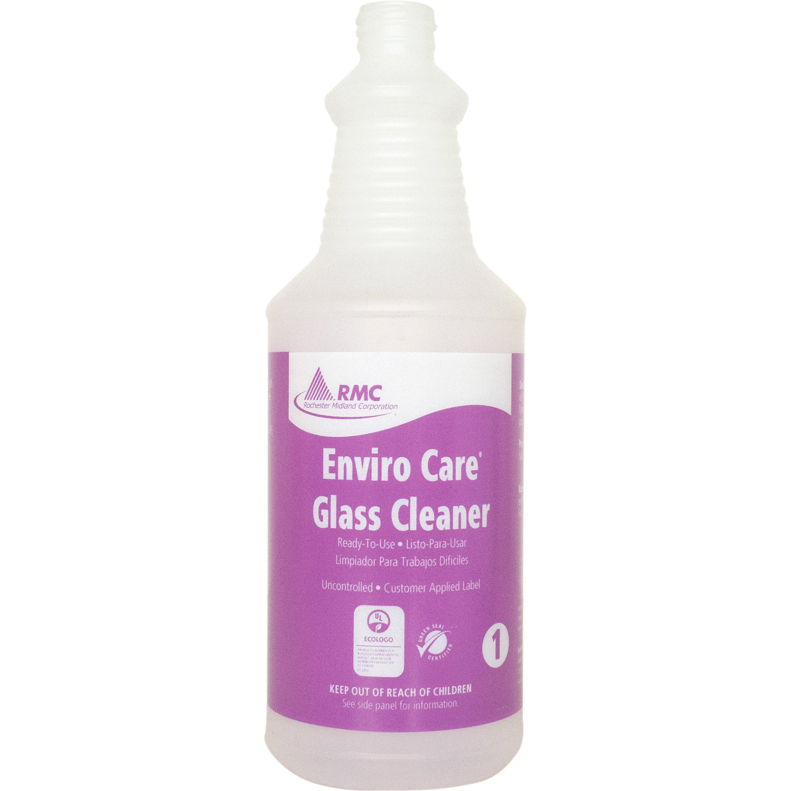 RMC Glass Cleaner Spray Bottle - 1 Each - Frosted Clear - Plastic -