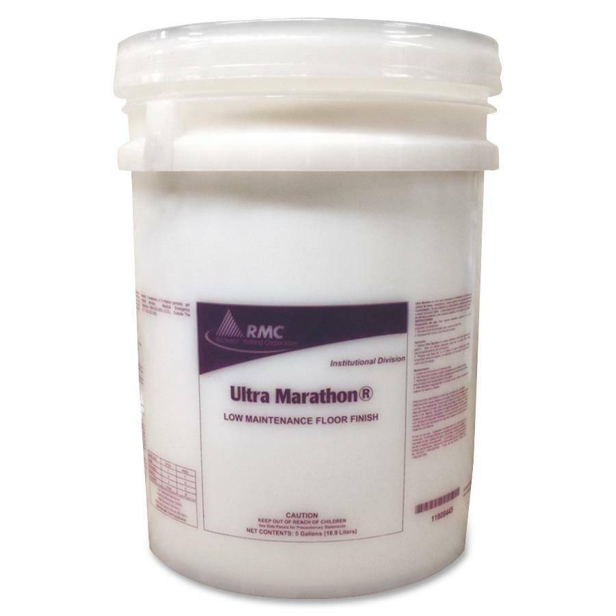 RMC Ultra Marathon LM Floor Finish - For Vinyl Floor, Linoleum Floor, Asphalt, Rubber, Terrazzo Floor - 640 fl oz (20 quart) - 1 / Carton - Durable, Slip Resistant - White -
