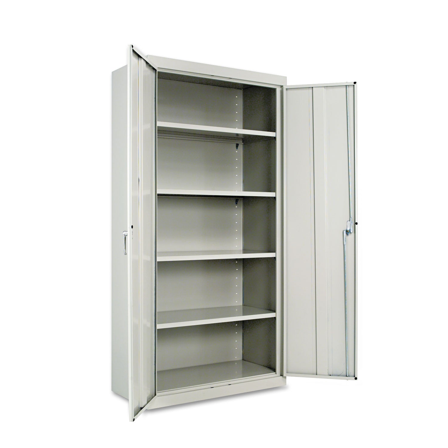Assembled 72" High Heavy-Duty Welded Storage Cabinet, Four Adjustable Shelves, 36w x 18d, Light Gray -