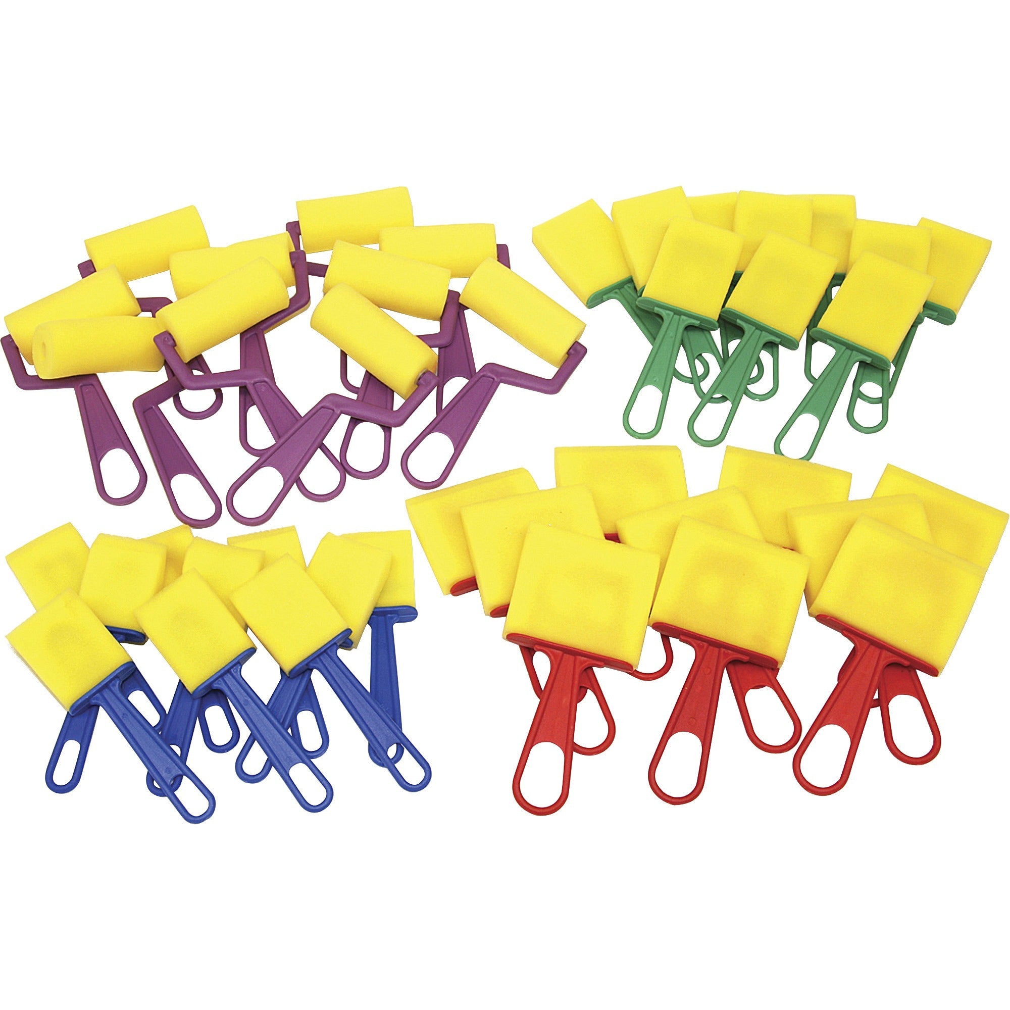 Creativity Street Foam Brushes/Rollers Classroom Pack - 40 Brush(es) Plastic
