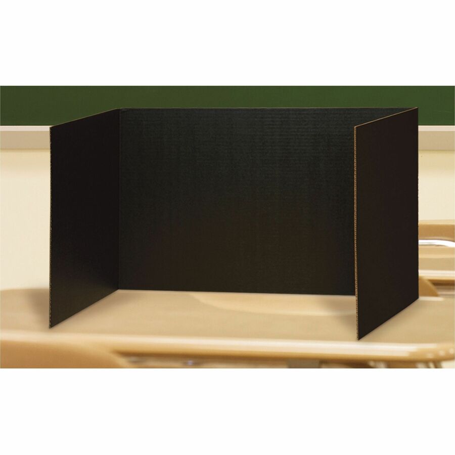 Pacon Privacy Boards - 48"W x 16"H - 4 Boards/Pack - Black -