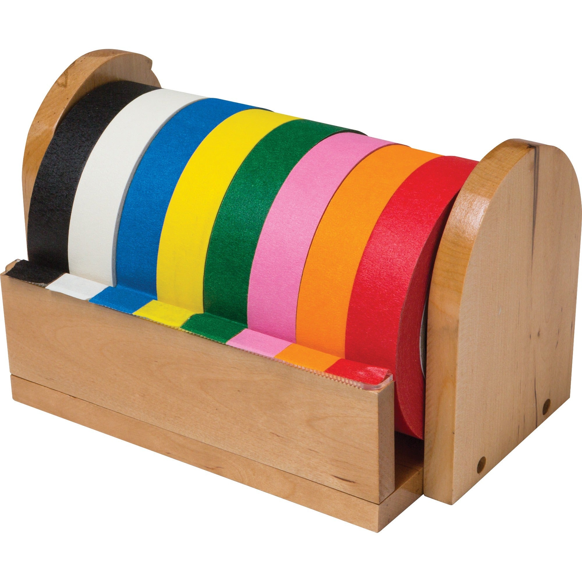 Creativity Street Wood Masking Tape Holder - Holds Total 8 Tape(s) - Wood - Brown - 1 Each -