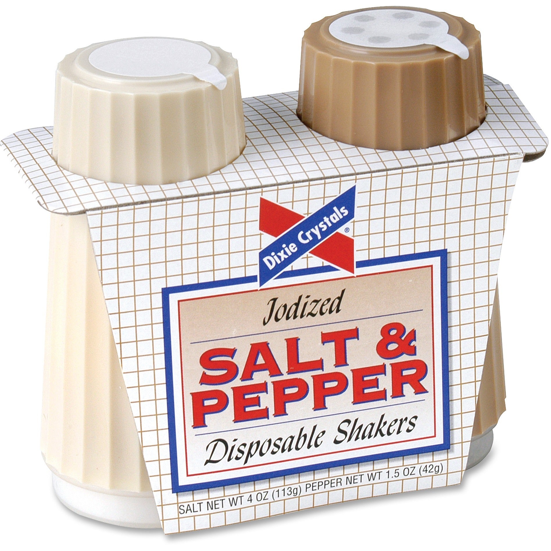 Dixie Crystals Salt & Pepper Shakers Set - Salt, Pepper - 2/Pack -