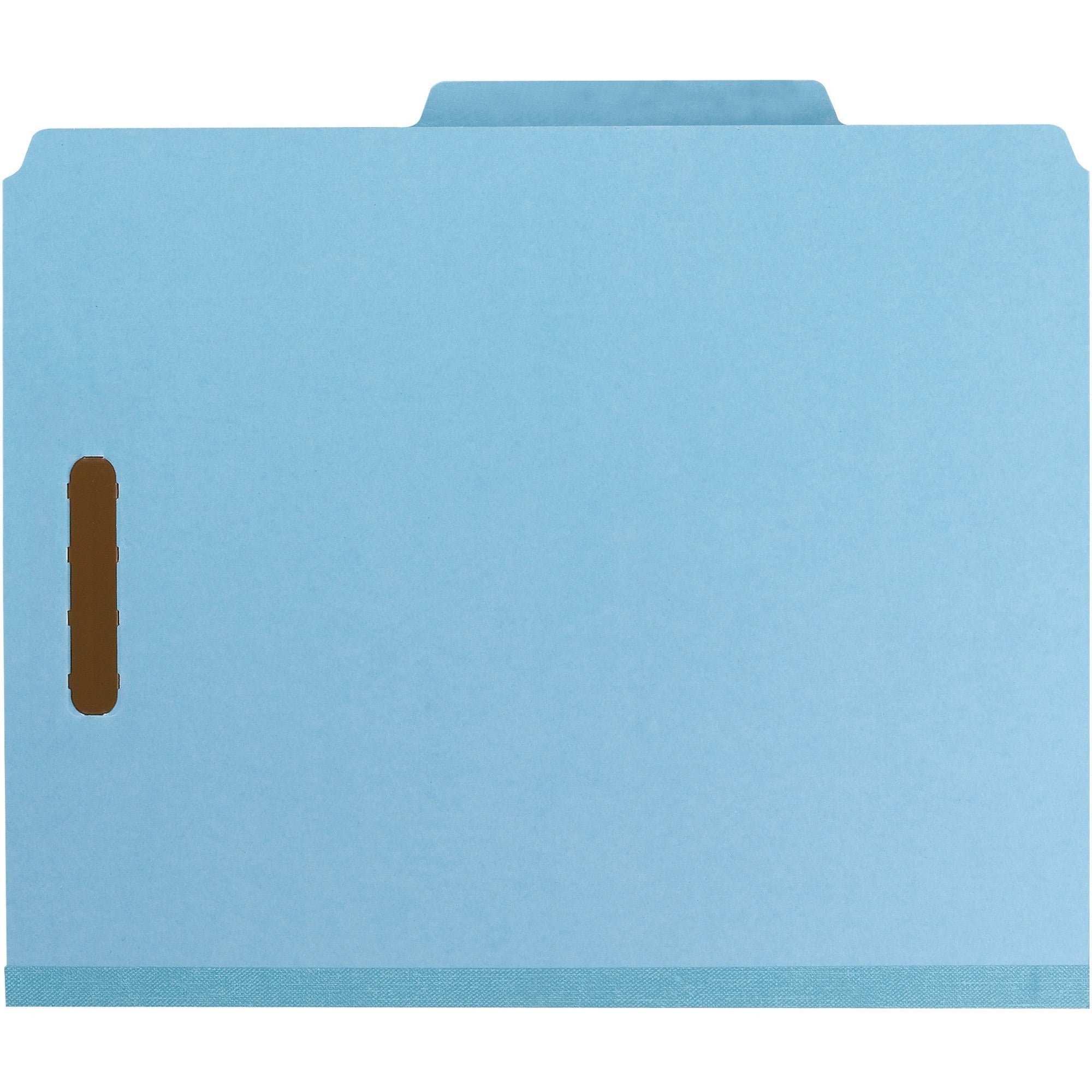 Smead 2/5 Tab Cut Letter Recycled Classification Folder - 3" Folder Capacity - 8 1/2" x 11" - 3" Expansion - 2 x 2K Fastener(s) - Top Tab Location - Right of Center Tab Position - 3 Divider(s) - Blue - 100% Paper Recycled - 10 / Box -