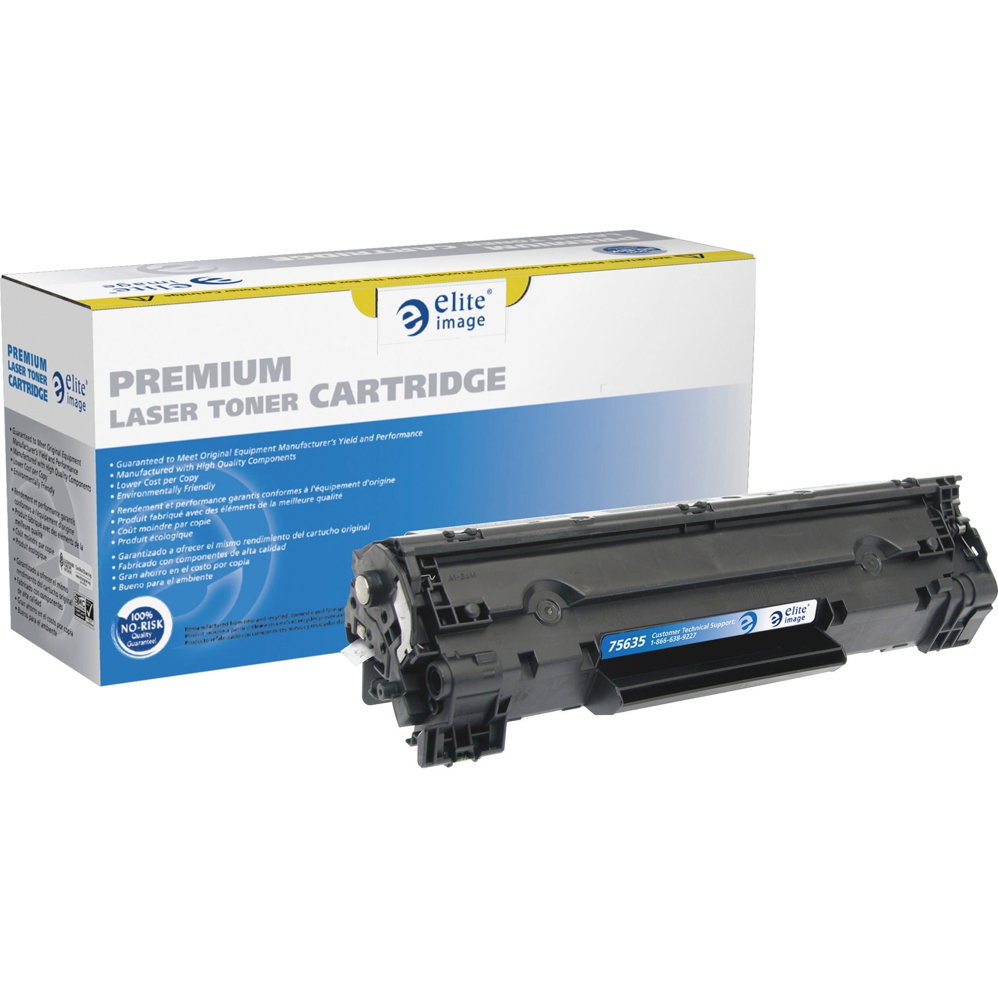 Elite Image Remanufactured MICR Laser Toner Cartridge - Alternative for HP 78A (CE278A) - Black - 1 Each - 2100 Pages - 1