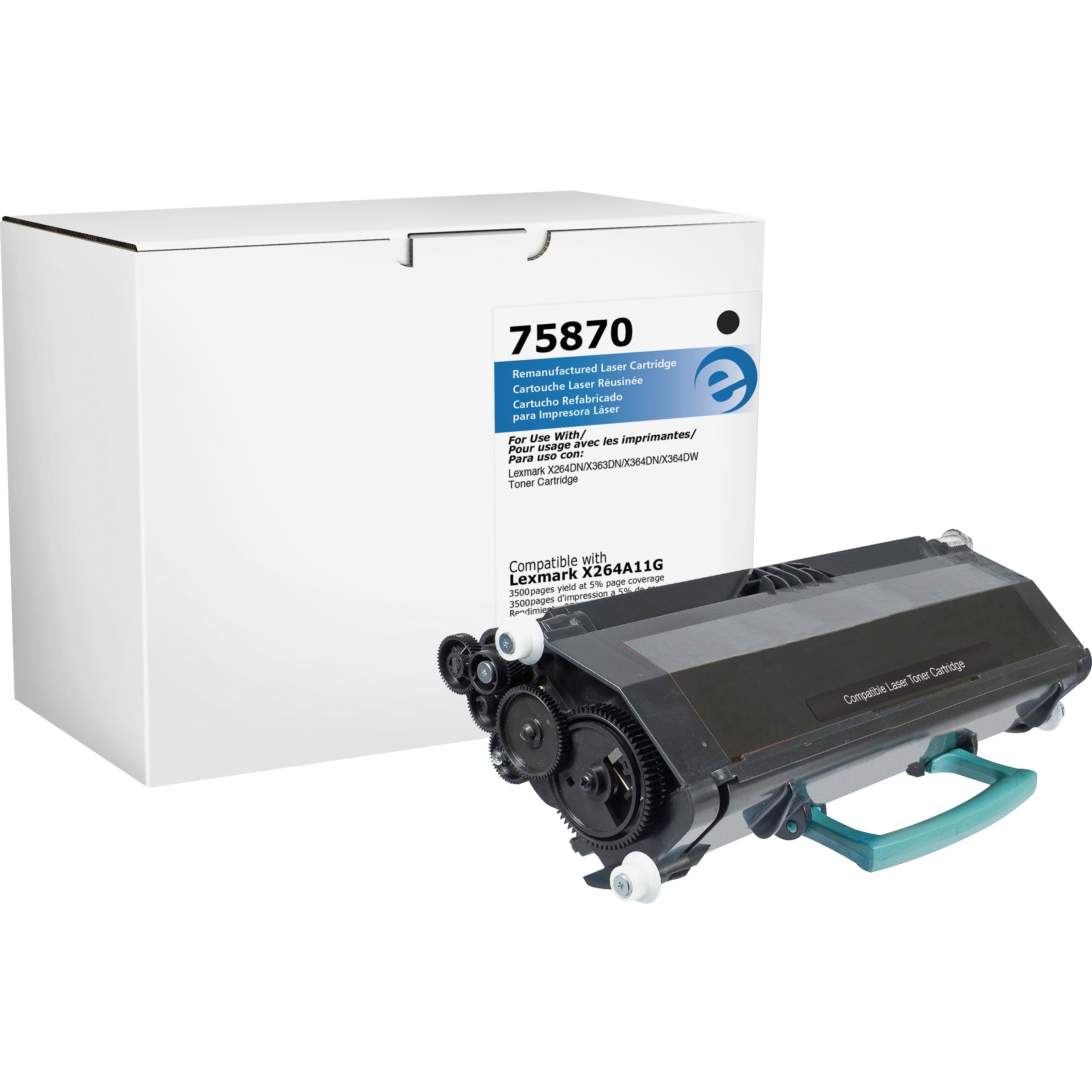 Elite Image Remanufactured Toner Cartridge - Alternative for Lexmark (X264A11A) - Laser - 3500 Pages - Black - 1 Each - 1