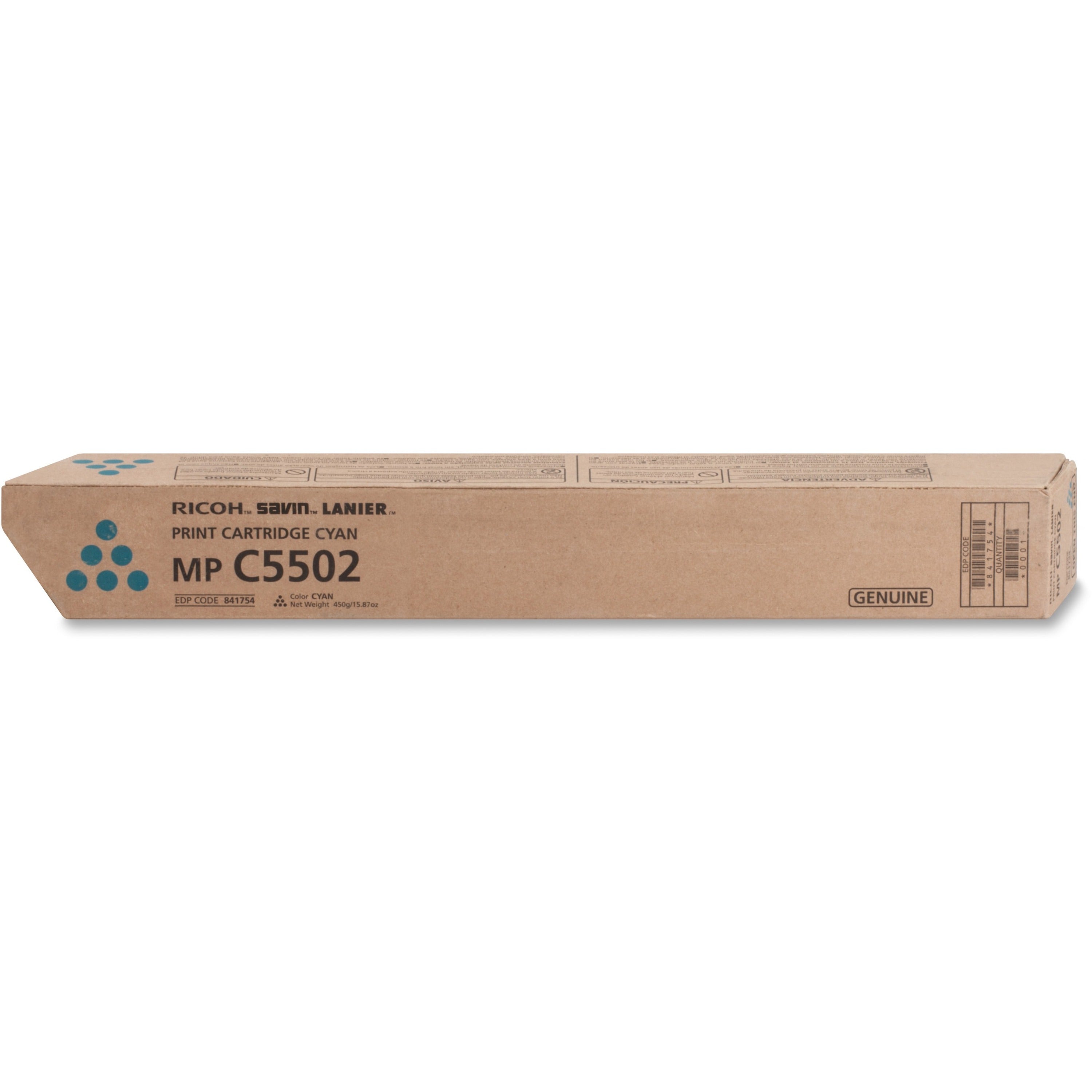 Ricoh Original Toner Cartridge - Laser - 22500 Pages - Cyan - 1 Each - 1