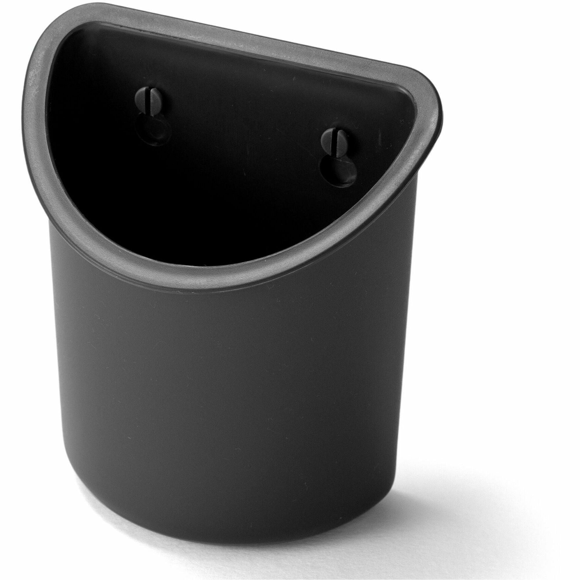 Lorell Recycled Mounting Pencil Cup - Plastic - 1 Each - Black - 1