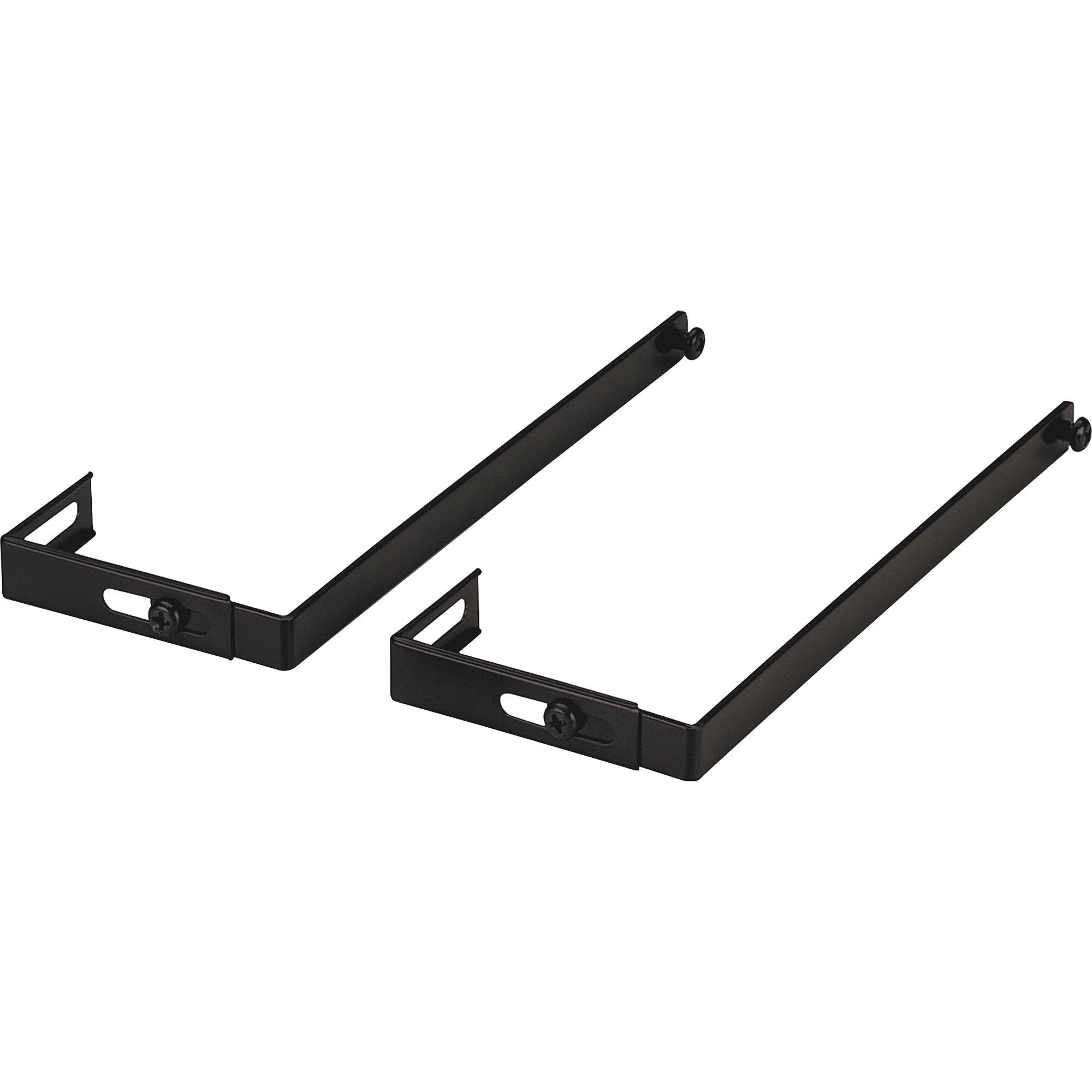 Lorell Partition Hangers - 7" Size - Metal - Black - 1 / Pair - 1