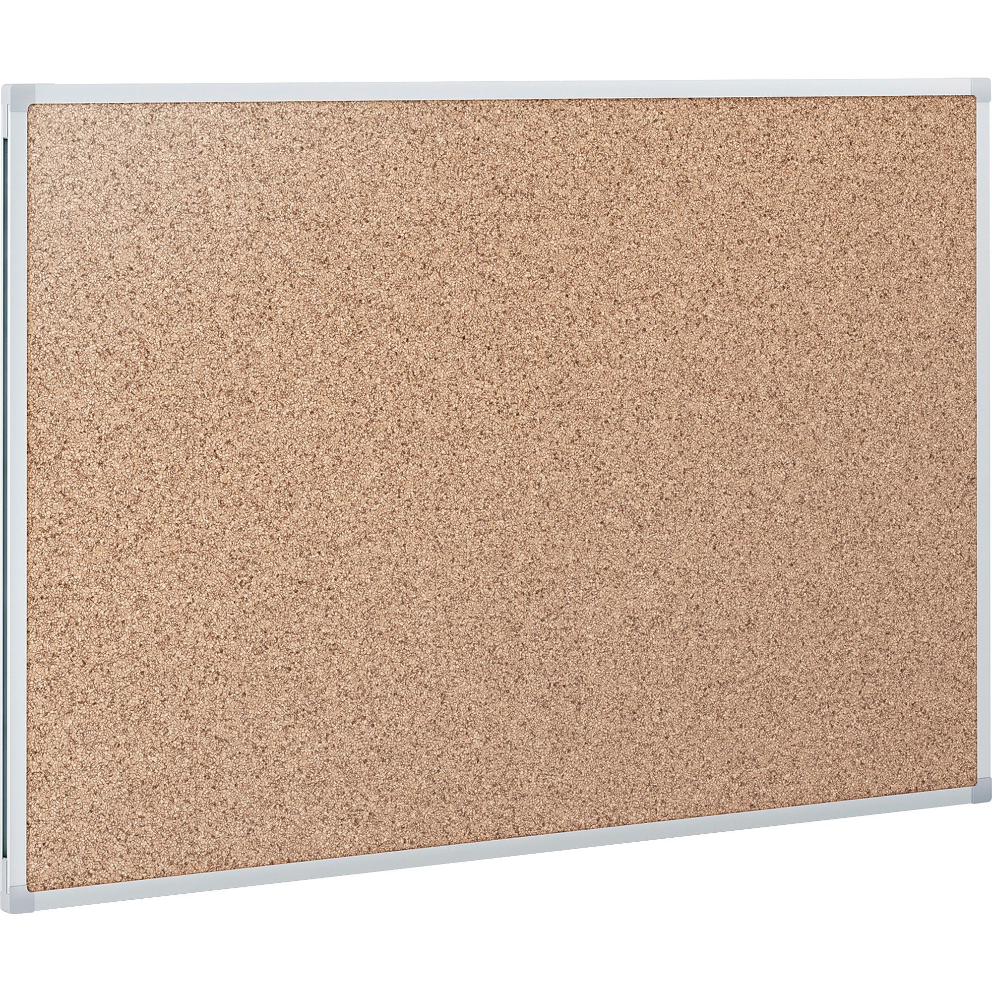 Mead Classic Cork Bulletin Board - 36" Height x 48" Width - Natural Cork Surface - Self-healing - Silver Aluminum Frame - 1 Each -