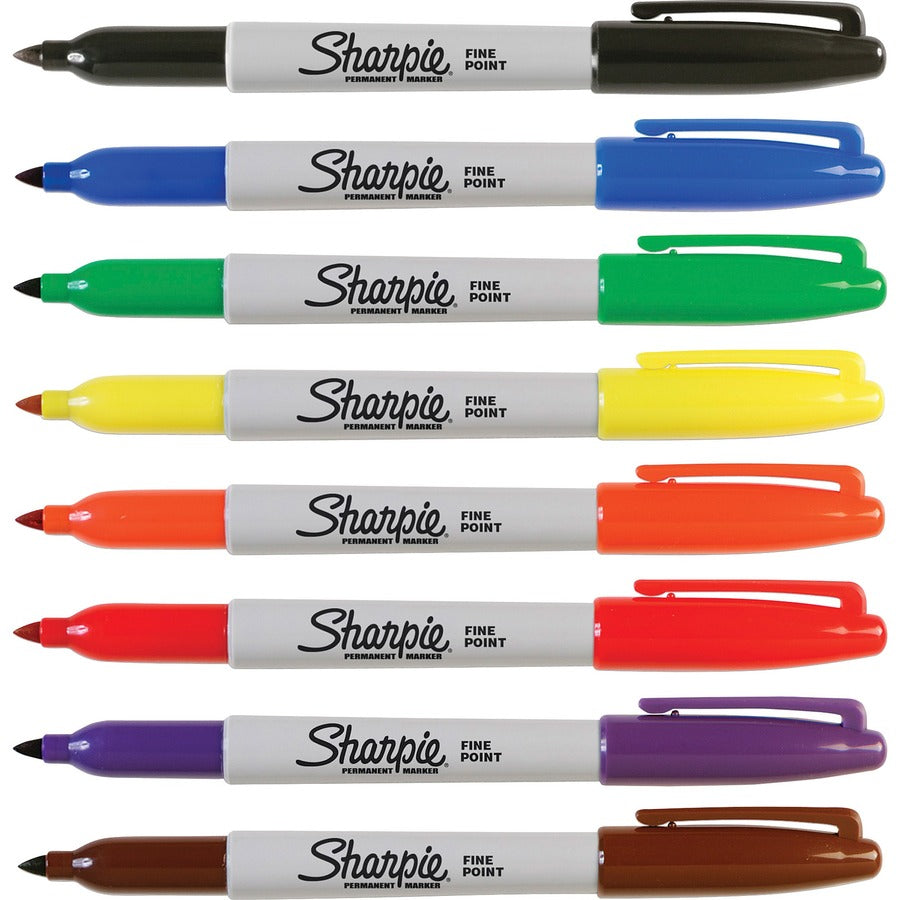 Sharpie Fine Point Permanent Marker - Fine Marker Point - Assorted Alcohol Based Ink - 8 / Pack -