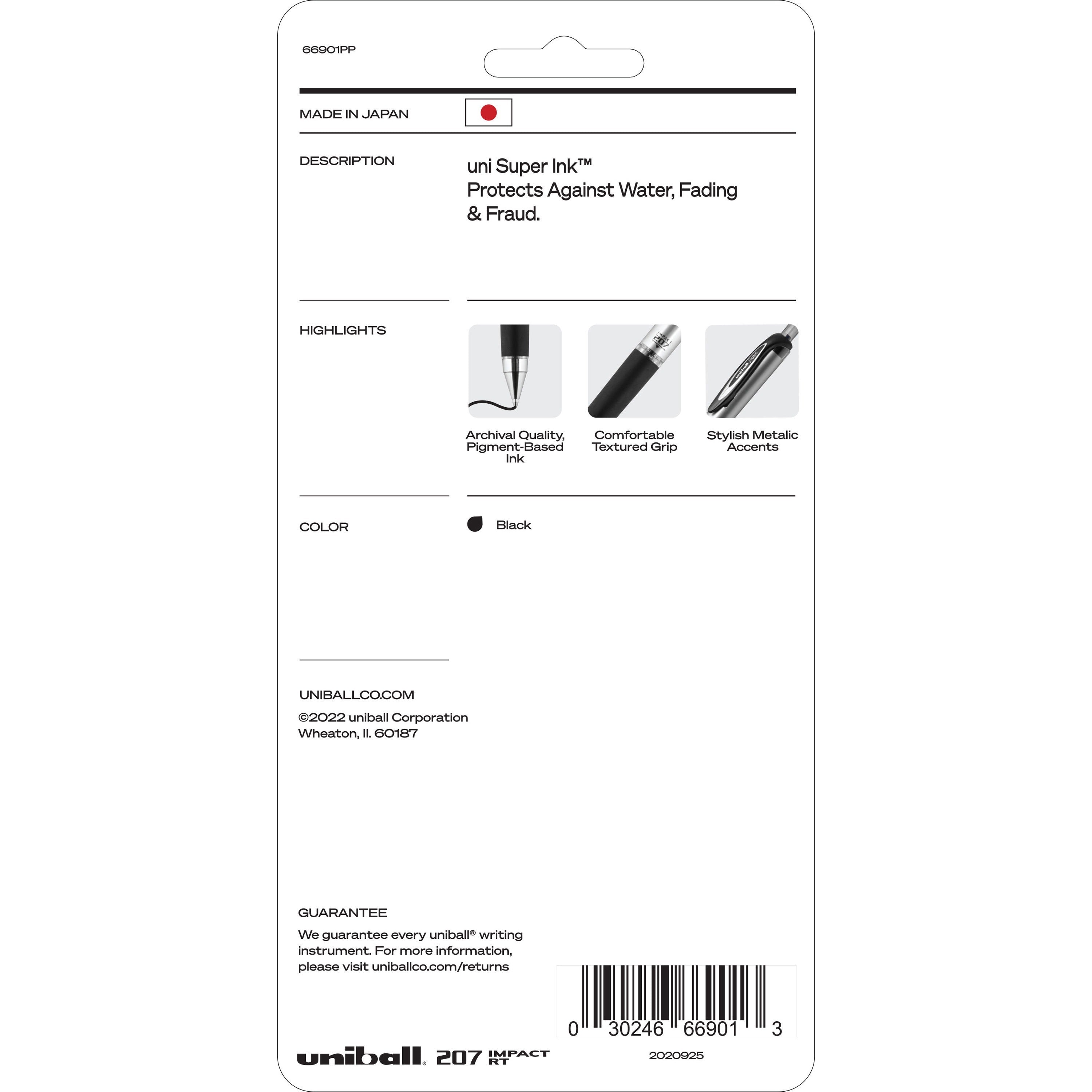 uniball-207-impact-rt-gel-pen-bold-pen-point-1-mm-pen-point-size-refillable-retractable-black-gel-based-ink-4-pack_ubc66901pp - 2