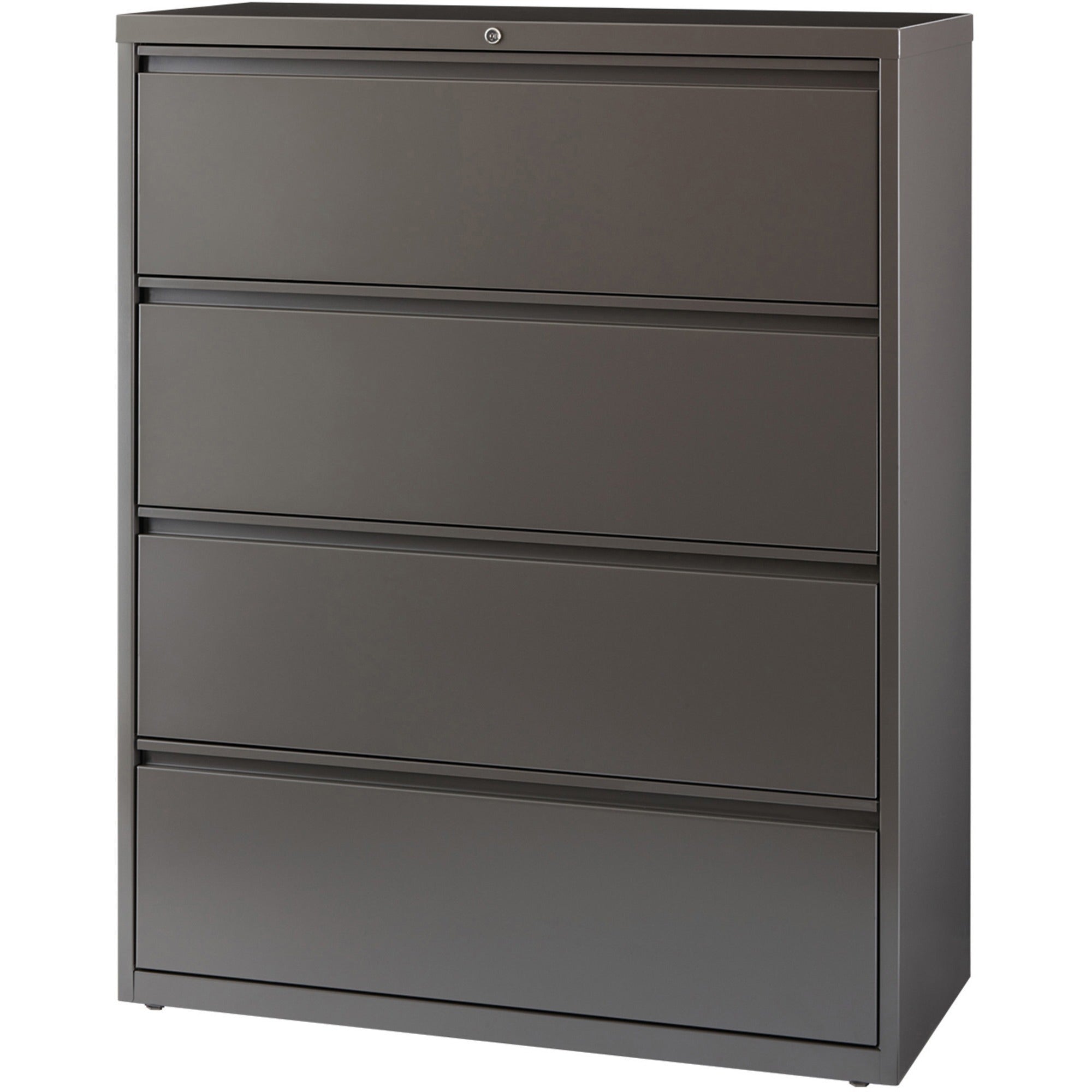Lorell Fortress Series Lateral File - 42" x 18.6" x 52.5" - 4 x Drawer(s) for File - Letter, Legal, A4 - Lateral - Magnetic Label Holder, Ball Bearing Slide, Ball-bearing Suspension, Adjustable Leveler, Interlocking, Reinforced Base, Lockable - Mediu -