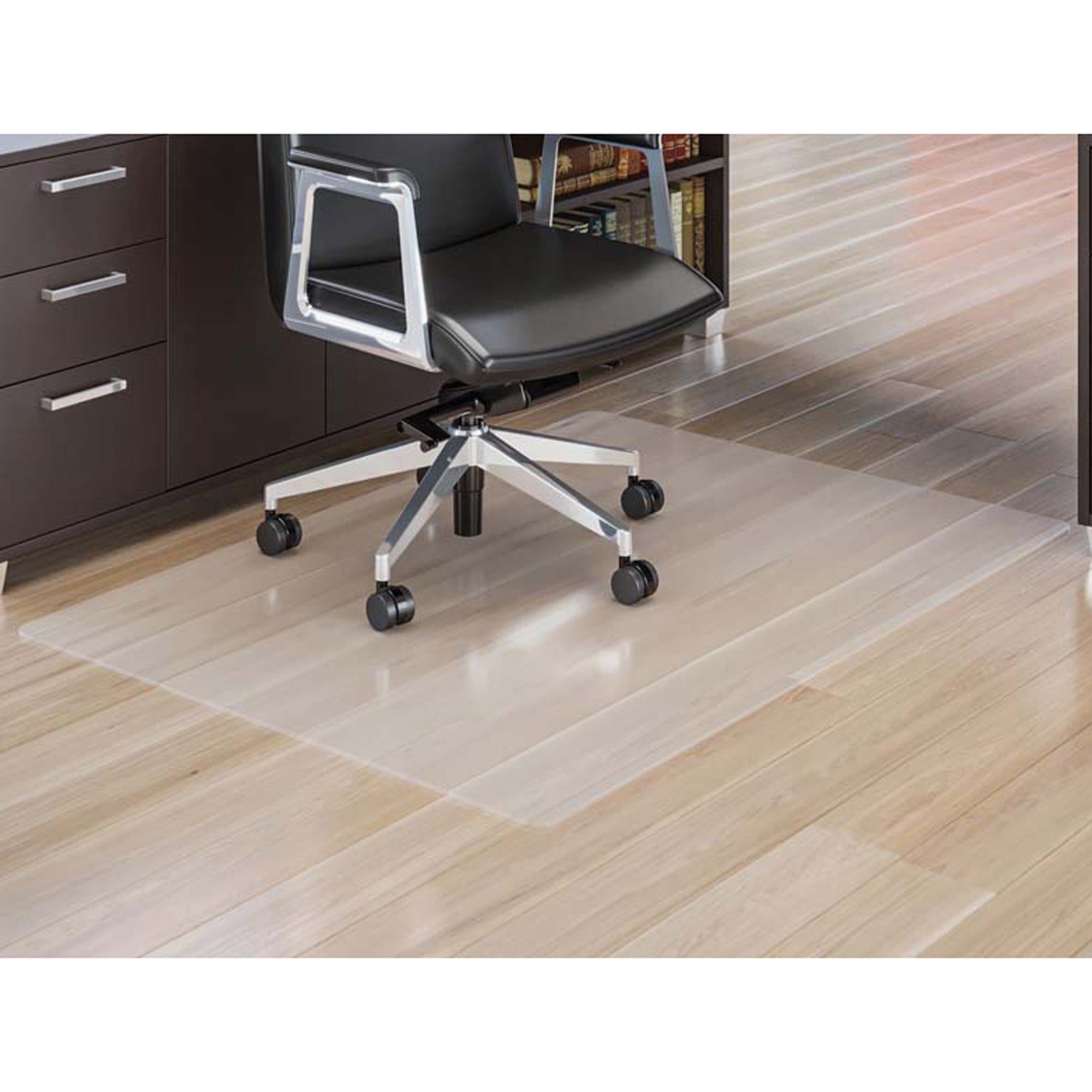 Lorell Oversized Chairmat - Hard Floor - 60" Width x 79" Depth - Rectangular - Polycarbonate - Clear - 1Each -