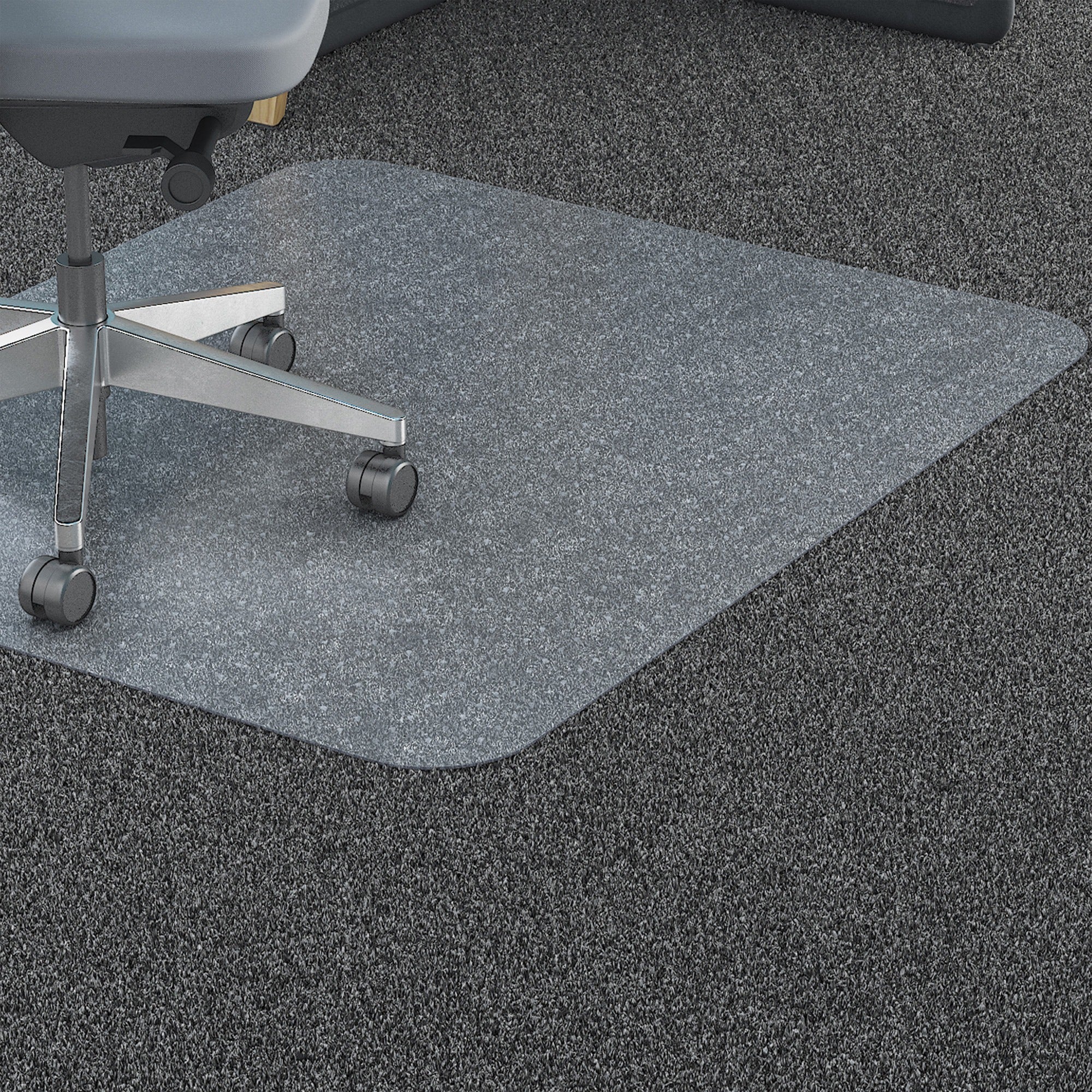 Lorell Big & Tall Chairmat - Carpeted Floor - 45" Width x 53" Depth - Rectangular - Polycarbonate - Clear - 1Each -
