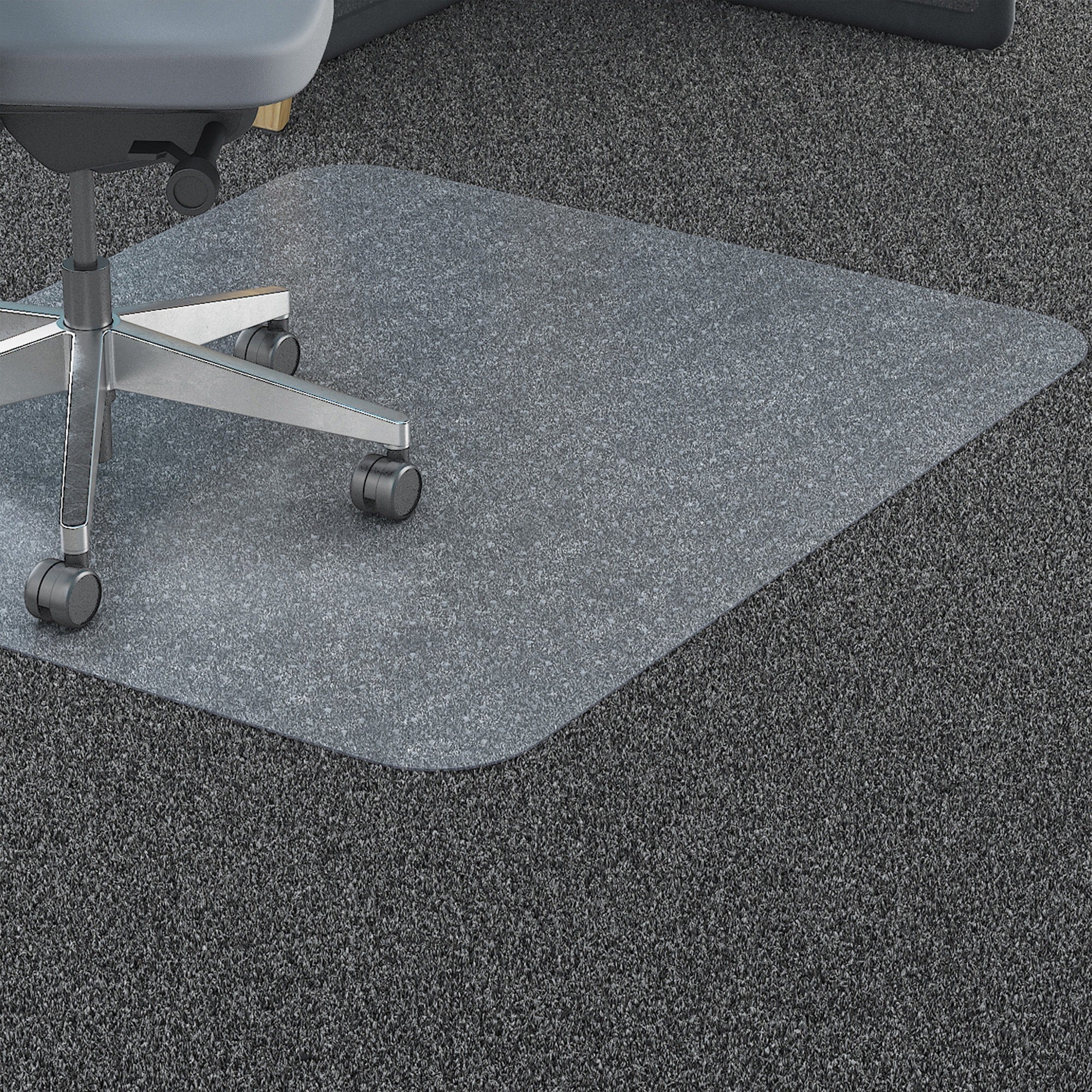 Lorell Big & Tall Chairmat - Carpet - 46" Width x 60" Depth - Rectangular - Polycarbonate - Clear - 1Each -