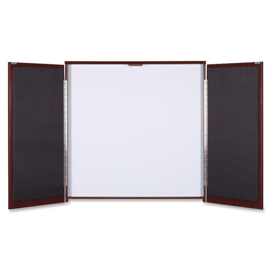 Lorell Dry-erase Whiteboard Presentation Cabinet - Hinged Door - 1 Each - 47.3" x 47.3" x 4.8 -