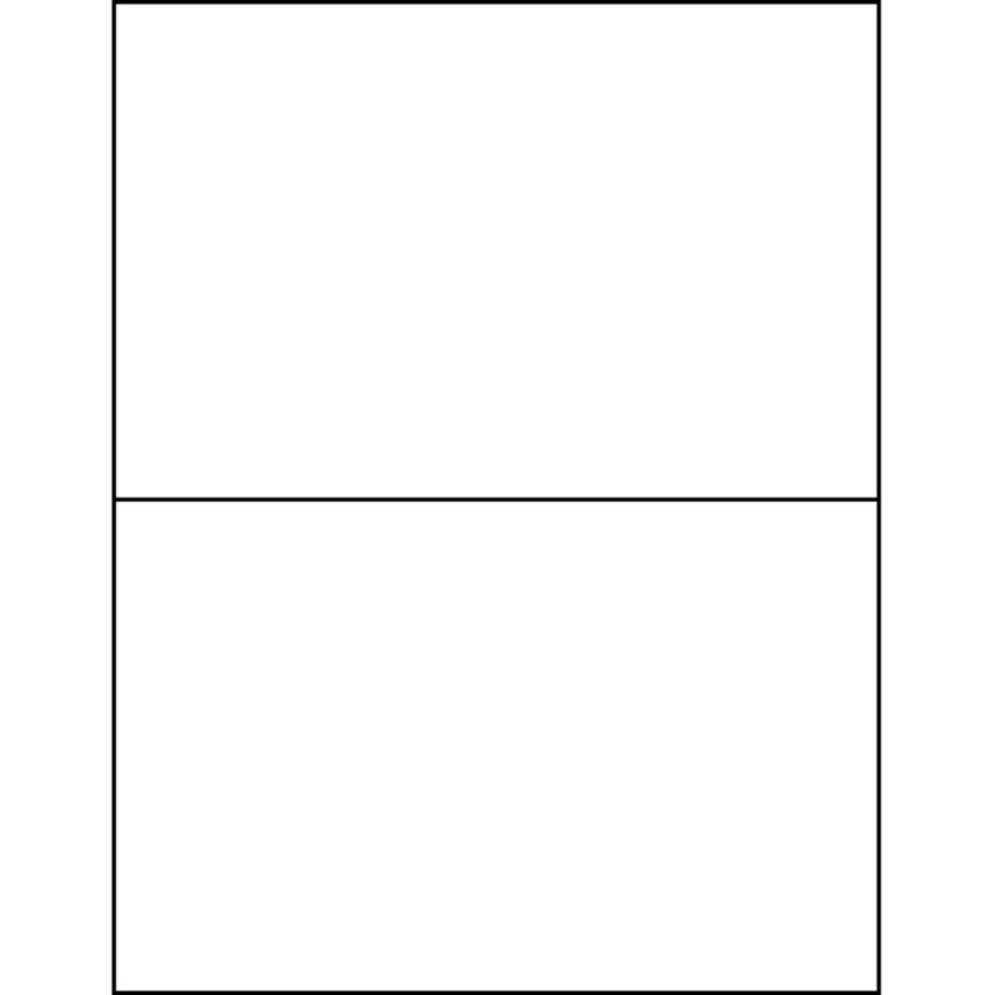 Business Source Shipping Labels - 5 1/2" Width x 8 1/2" Length - Permanent Adhesive - Rectangle - Laser, Inkjet - White - 2 / Sheet - 100 Total Sheets - 200 / Box - Lignin-free, Jam-free, Smudge Resistant -