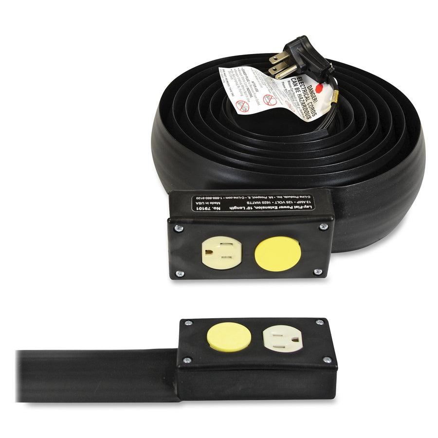 C-Line Lay-Flat Power Extension and Cord Cover - 10 Ft. Length, 1/PK, 79101 -
