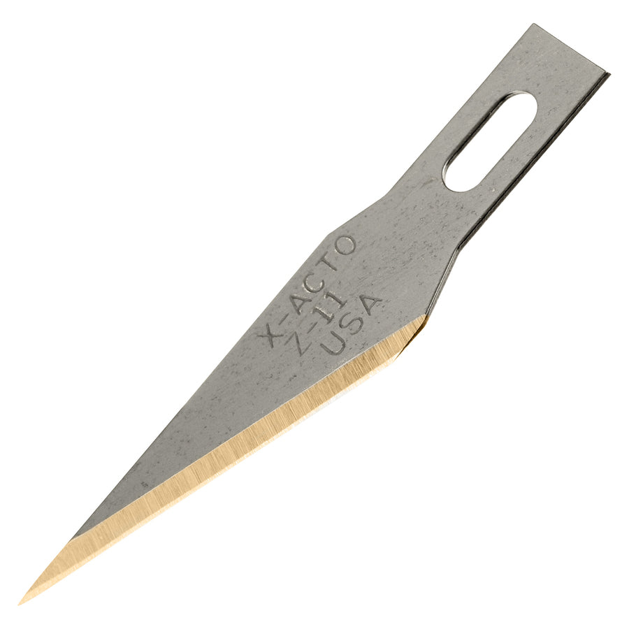 X-Acto Z-Series Knife No.11 Fine Point Blades - #11 - Self-sharpening - 100 / Box - Gold -