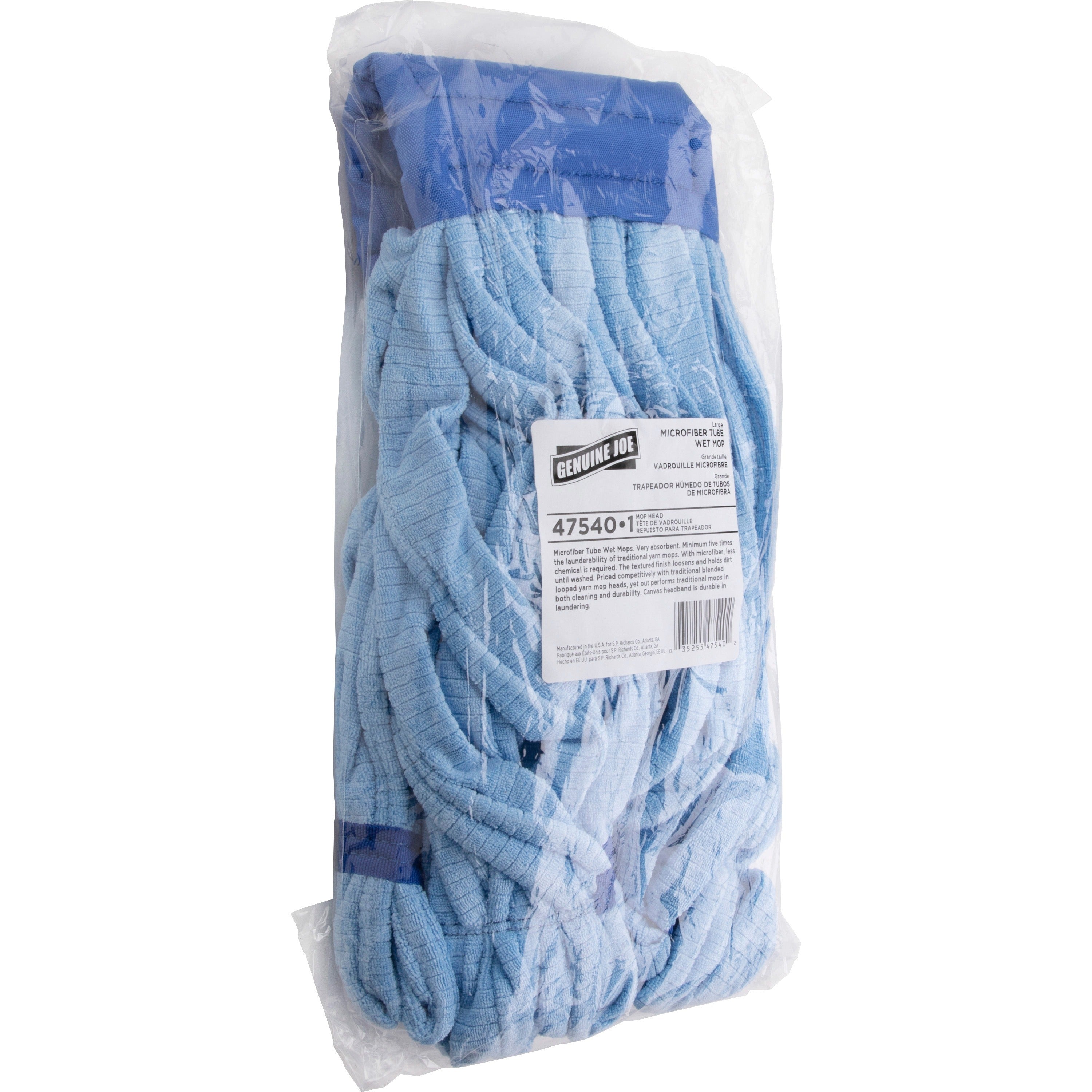 genuine-joe-microfiber-wet-mophead-refill-large-microfiber-blue-1each_gjo47540 - 2