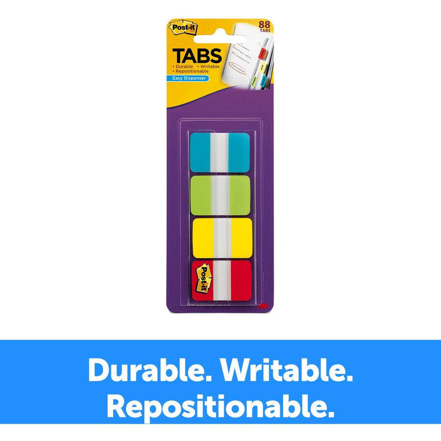 Post-it 1" Solid Color Self-stick Tabs, Sold as 1 Package - 2