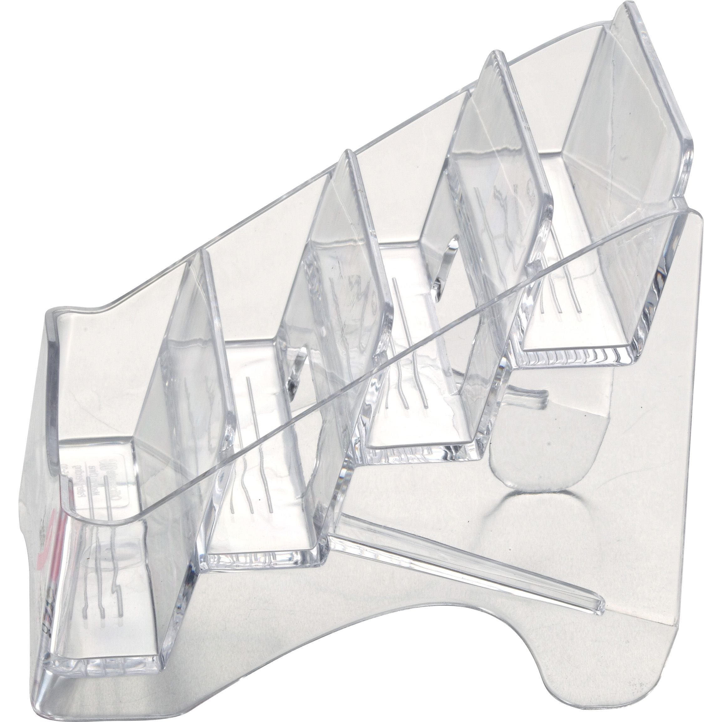 Officemate 4-tier BCA Business Card Holder - 4" x 3.8" x 4" x - Plastic - 1 Each - Clear -