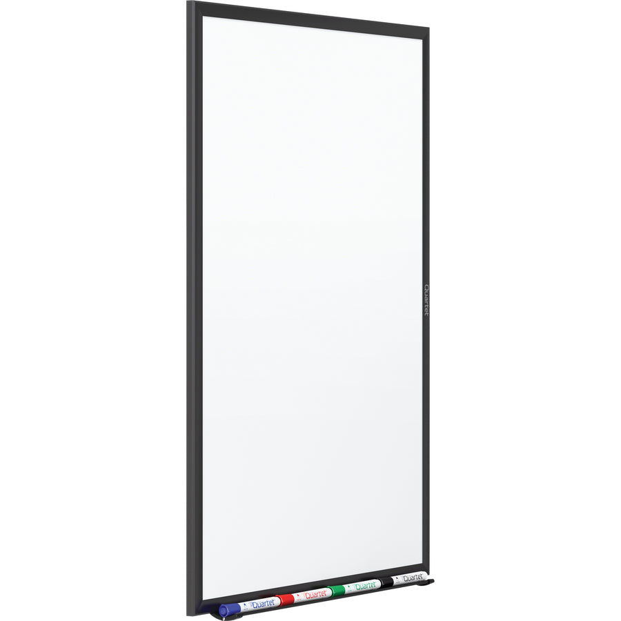 Quartet Classic Magnetic Whiteboard - 72" (6 ft) Width x 48" (4 ft) Height - White Painted Steel Surface - Black Aluminum Frame - Horizontal/Vertical - Magnetic - 1 Each - TAA Compliant -