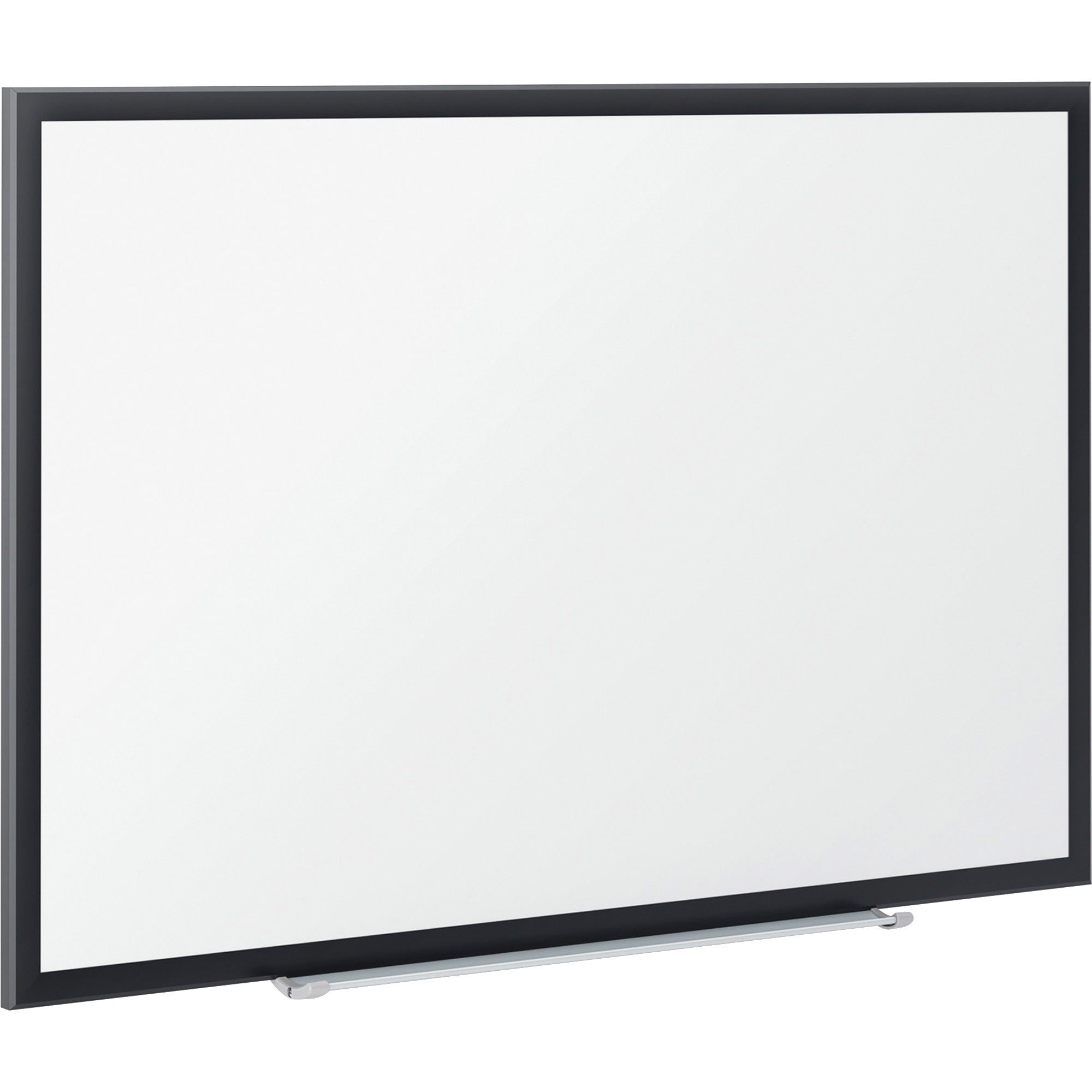 Quartet Classic Magnetic Whiteboard - 96" (8 ft) Width x 48" (4 ft) Height - White Painted Steel Surface - Black Aluminum Frame - Horizontal/Vertical - Magnetic - 1 Each - TAA Compliant -