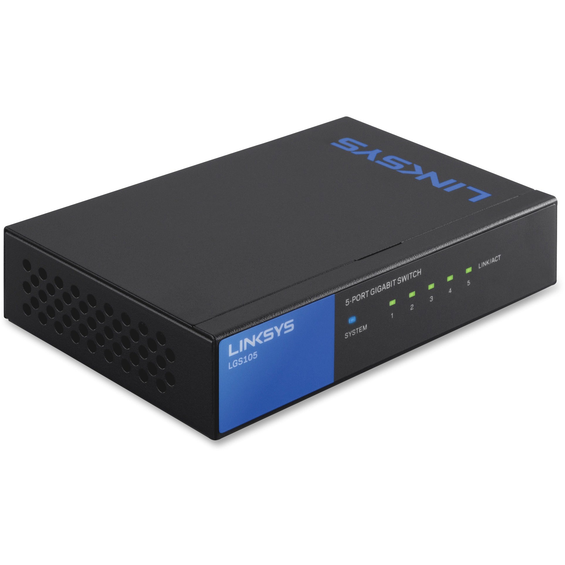 Linksys LGS105 5-Port Business Desktop Gigabit Switch - 5 Ports - 10/100/1000Base-T - 2 Layer Supported - Twisted Pair - Desktop, Wall Mountable - Lifetime Limited Warranty -