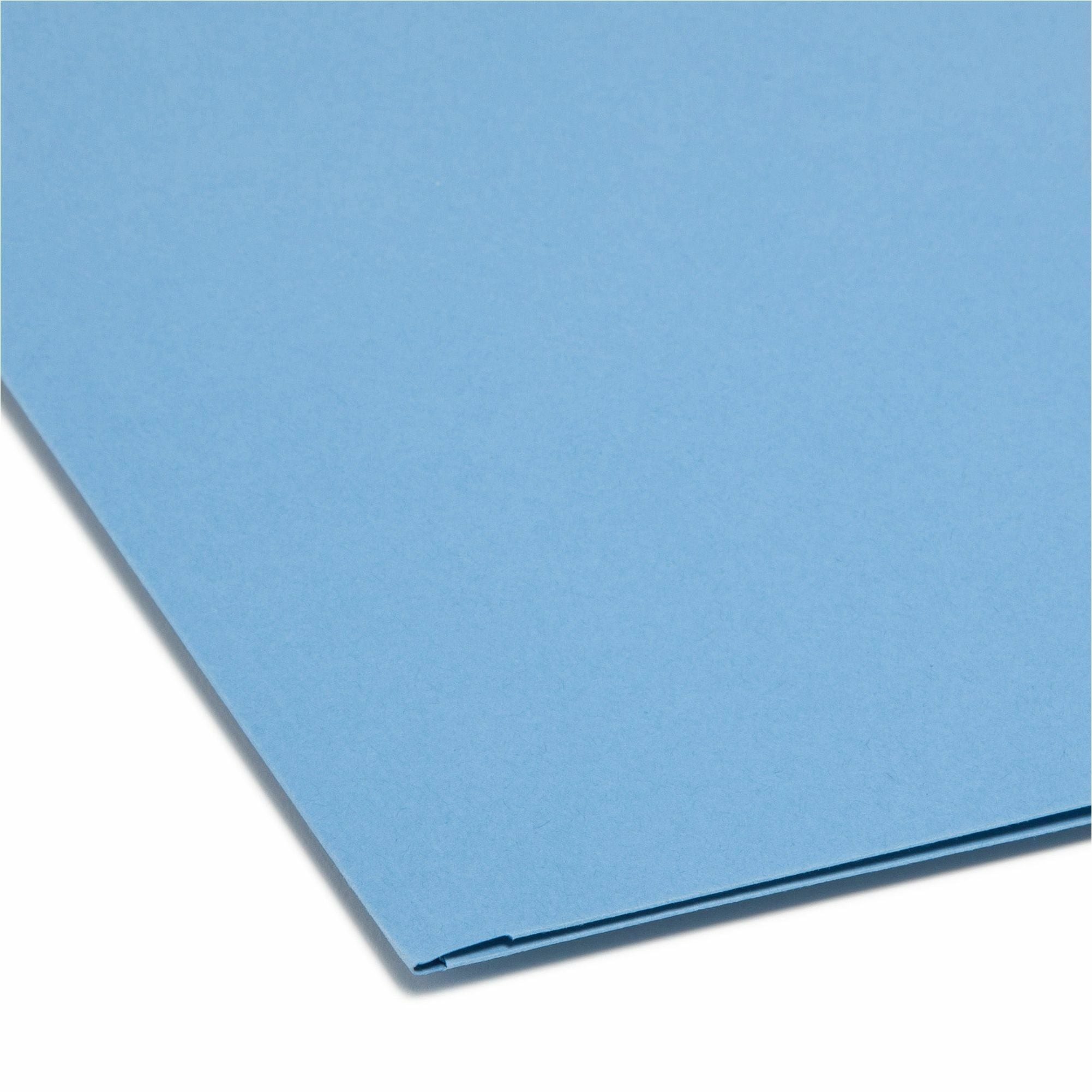 Smead SuperTab 1/3 Tab Cut Letter Recycled Top Tab File Folder - 8 1/2" x 11" - 3 Internal Pocket(s) - Blue, Red, Green, Yellow - 10% Recycled - 12 / Pack -