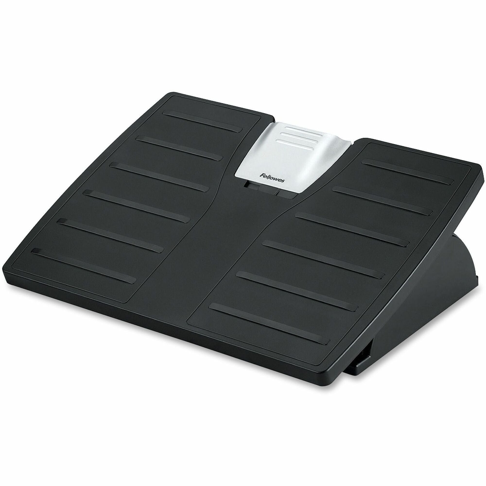 Fellowes Office Suites Adjustable Footrest - 30deg Tilt - Black, Silver -