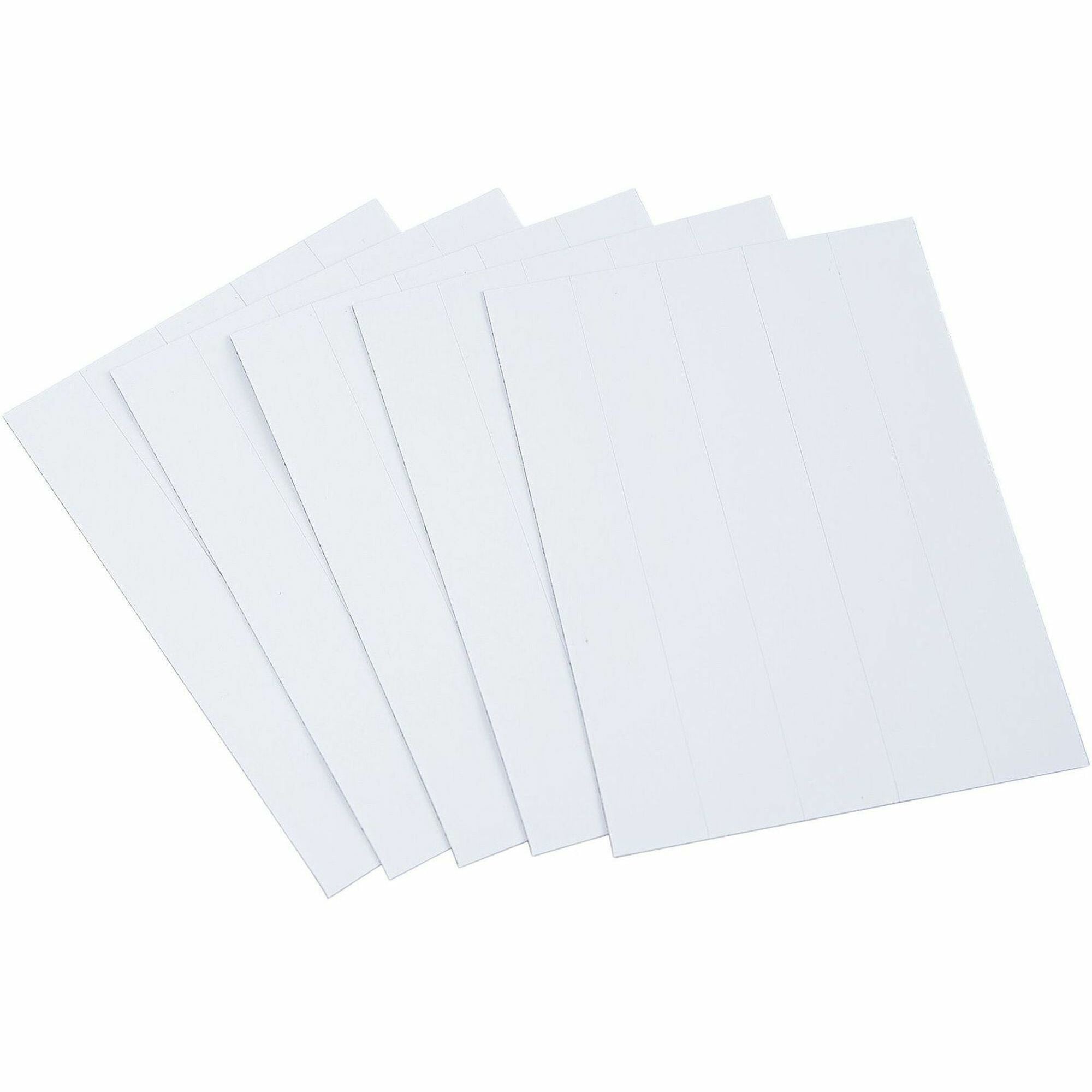 MasterVision 6" Magnetic Dry Erase Strips - 0.88" Length x 6" Width - For Board, Color Coding - 25 / Pack - White -