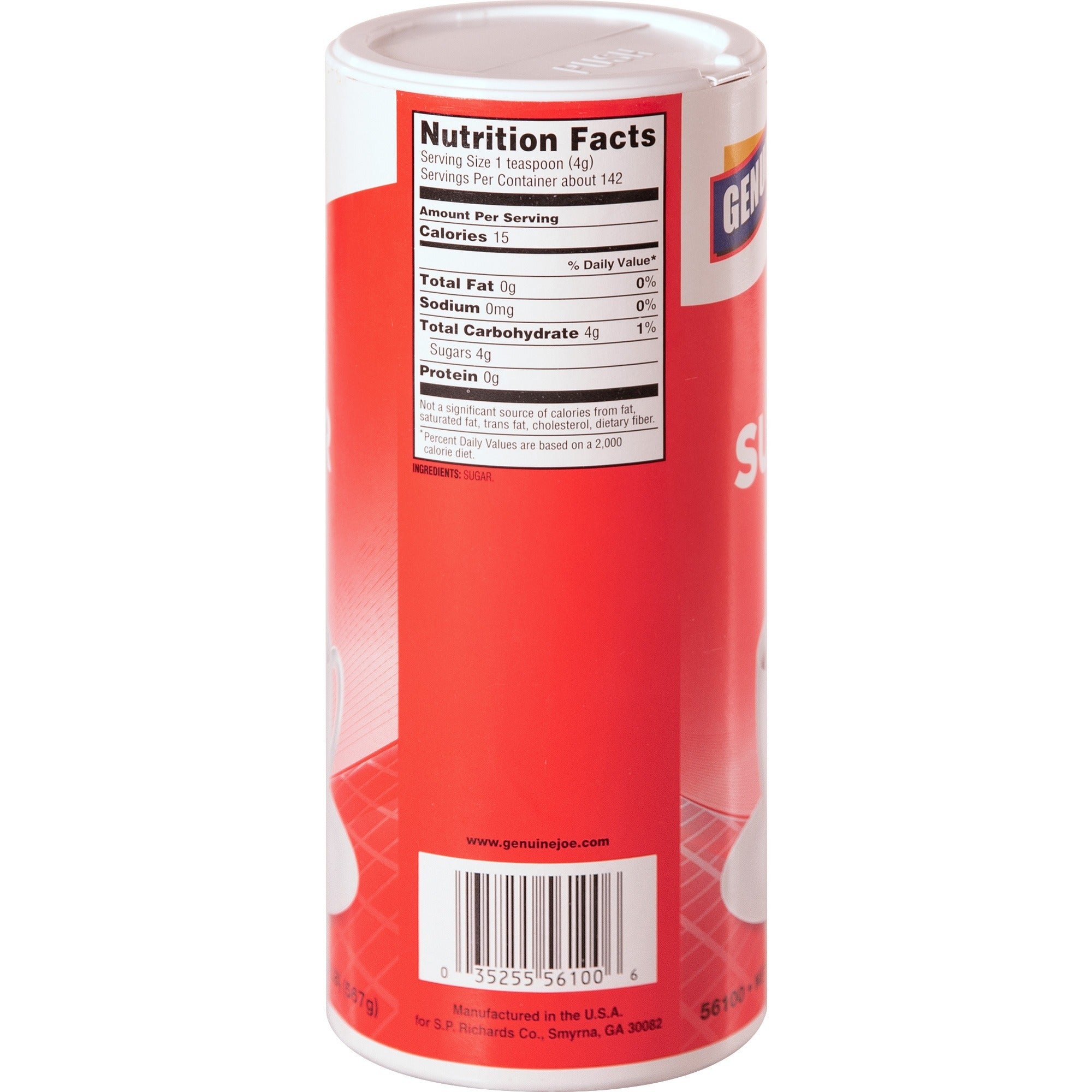 genuine-joe-sugar-canister-20-oz-567-g-natural-sweetener-8-carton-3-per-packet_gjo56100ct - 2