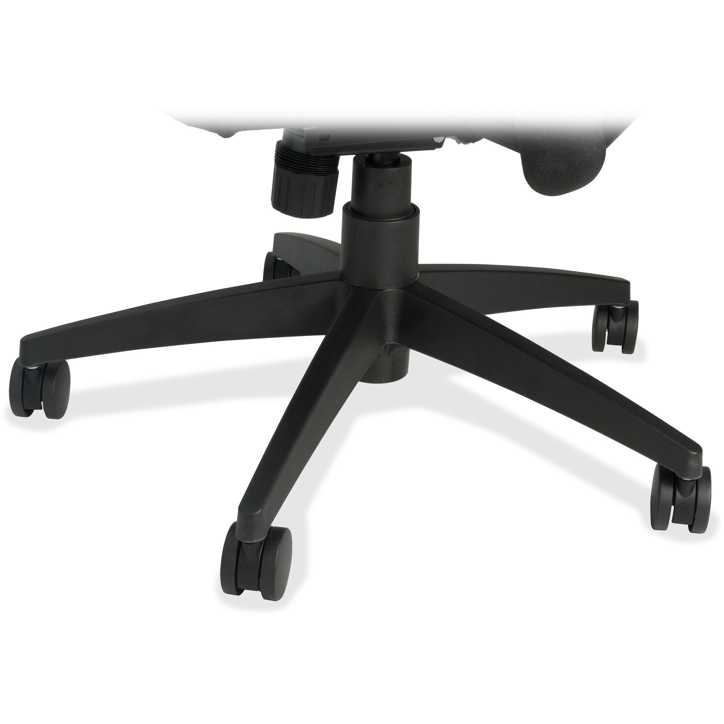 Lorell Executive High-Back Mesh Multifunction Office Chair - Black Fabric Seat - Black Back - Steel Frame - 5-star Base - Black - 1 Each -