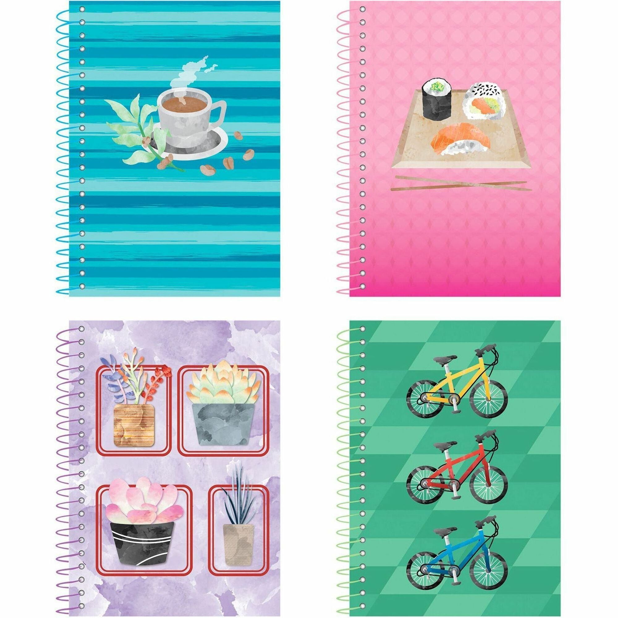 Roaring Spring Lifenotes Wirebound Notebook - 80 Sheets - 160 Pages - Printed - Spiral Bound - Both Side Ruling Surface - 15 lb Basis Weight - 56 g/m2 Grammage - 7" x 5" - 1.25" x 5" x 7" - White Paper - Recycled - 4 / Pack -