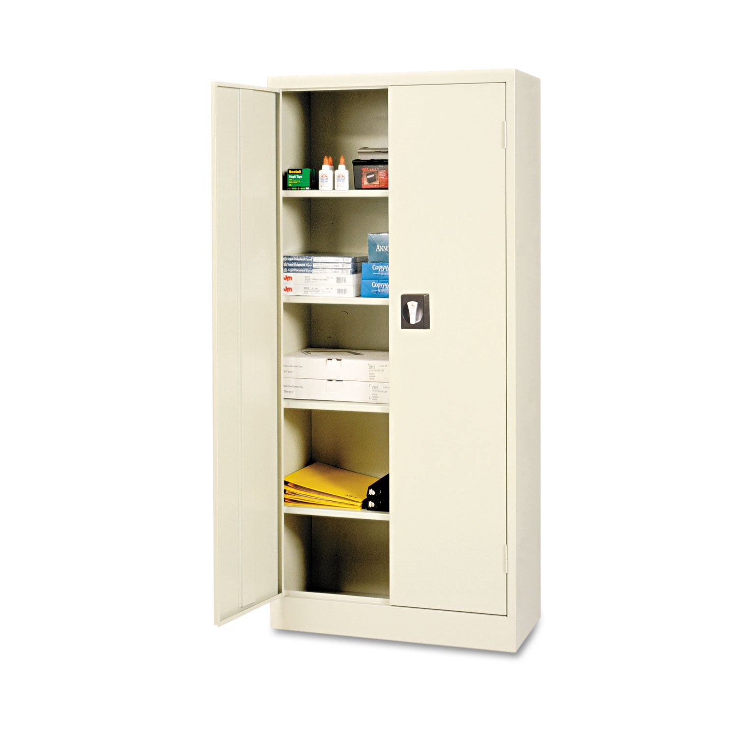 Space Saver Storage Cabinet, Four Shelves, 30w x 15d x 66h, Putty -