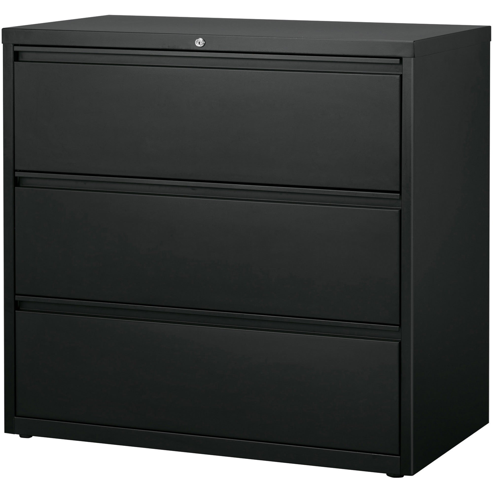 Lorell Fortress Series Lateral File - 42" x 18.8" x 40.1" - 3 x Drawer(s) for File - A4, Legal, Letter - Lateral - Anti-tip, Security Lock, Ball Bearing Slide, Reinforced Base, Leveling Glide, Interlocking, Hanging Rail, Magnetic Label Holder - Charc -