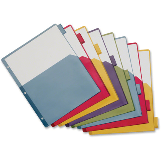 Cardinal Extra-tough Poly Dividers - 8 Tab(s) - 8 Tab(s)/Set - Letter - 8.50" Width x 11" Length - 3 Hole Punched - Multicolor Poly Divider - Fray Resistant, Tear Resistant, Scratch Resistant, Transfer Safe, Insertable Tab - 32 / Pack -