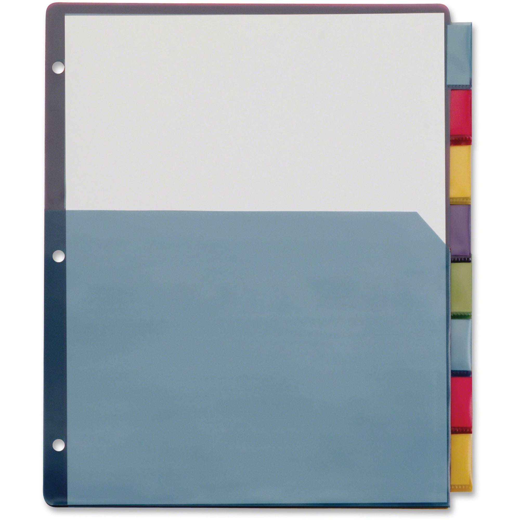 Cardinal Extra-tough Poly Dividers - 8 Tab(s) - 8 Tab(s)/Set - Letter - 8.50" Width x 11" Length - 3 Hole Punched - Multicolor Poly Divider - Fray Resistant, Tear Resistant, Scratch Resistant, Transfer Safe, Insertable Tab - 32 / Pack -