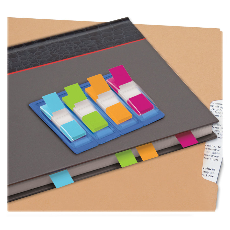 Sparco Pop-Up Dispenser Page Flags - 140 x Assorted - 0.50" - Assorted - Cellophane - Self-adhesive, Repositionable, Removable, Writable - 140 / Pack -