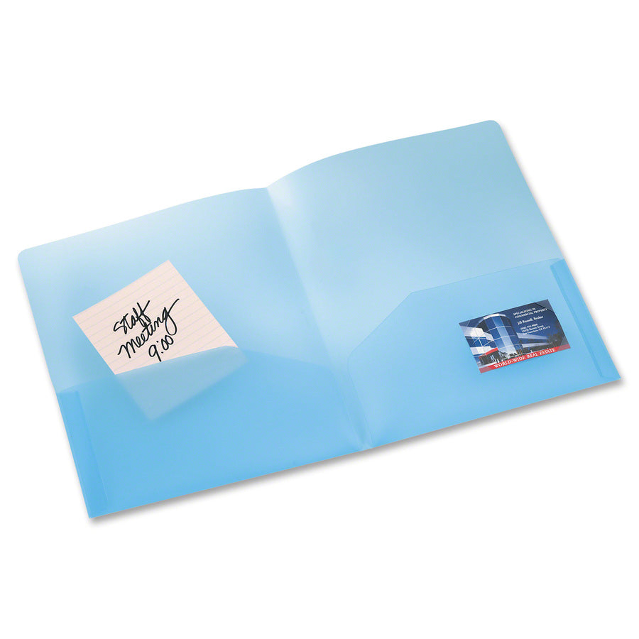 Avery Translucent Two-Pocket Folder 47811, Blue, Sold as 1 Each - 2