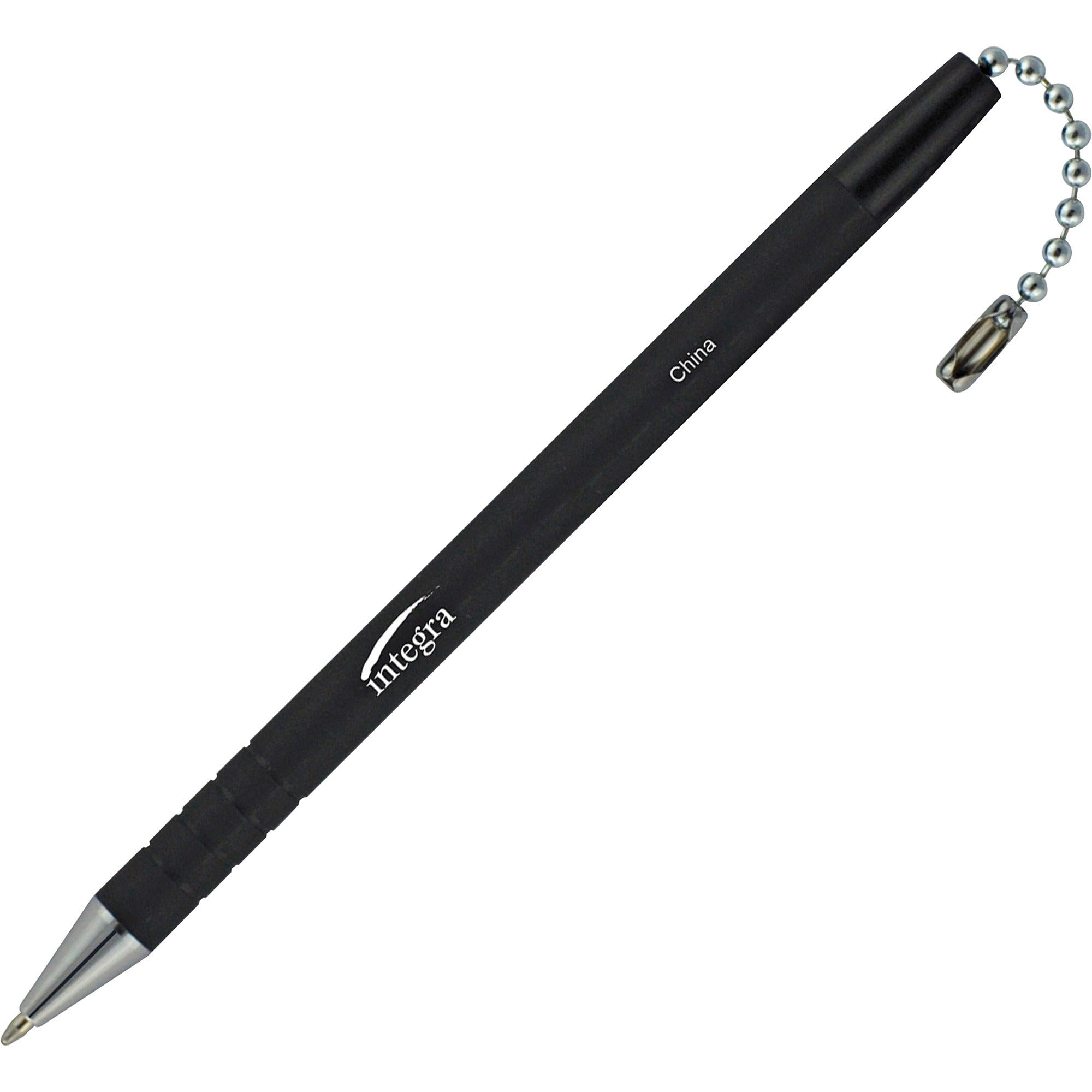 Integra Antimicrobial Replacement Counter Pen - Black - Rubber Barrel - 1 Each -