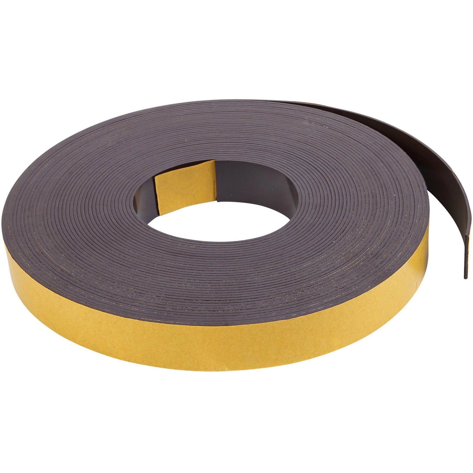 MasterVision 1"x50' Adhesive Magnetic Tape - 16.67 yd Length x 1" Width - For Picture, Business Card, Document, Labeling - 1 Each - Black -