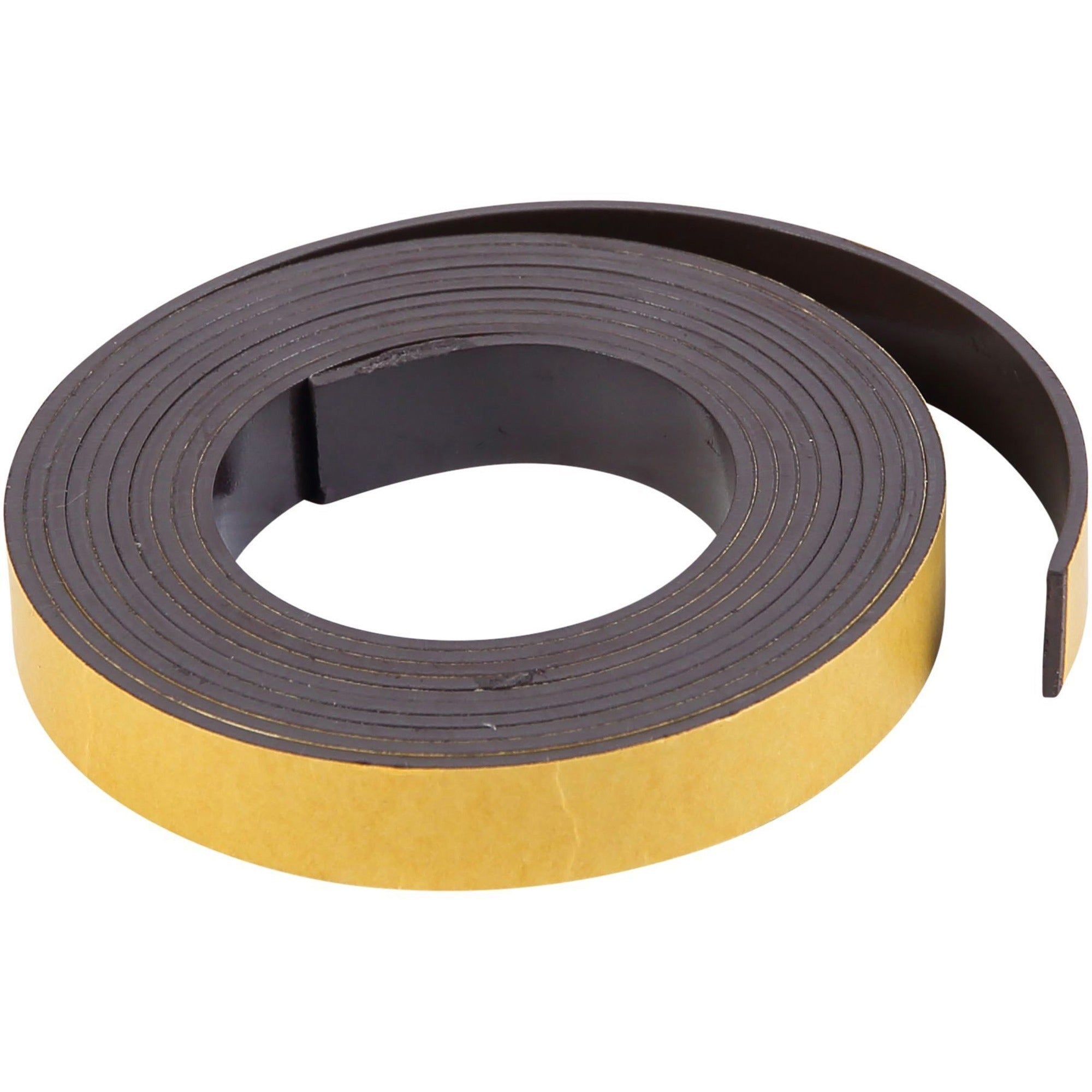 MasterVision 1/2"x7' Adhesive Magnetic Roll Tape - 7 ft Length x 0.50" Width - For Picture, Business Card, Document, Labeling - 1 Each - Black -