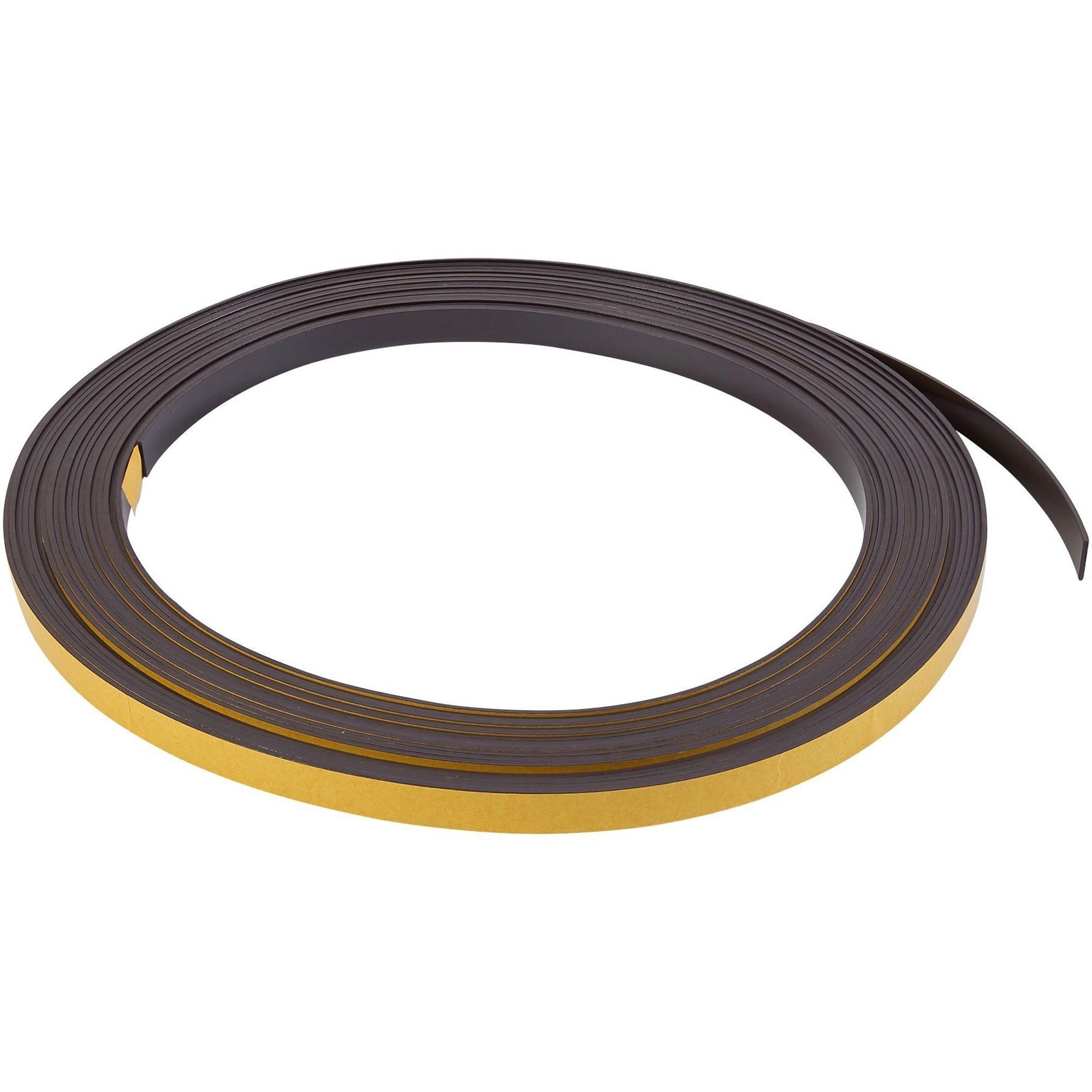 MasterVision 1/2" Adhesive Magnetic Roll Tape - 16.67 yd Length x 0.50" Width - For Picture, Business Card, Document, Labeling - 1 Each - Black -