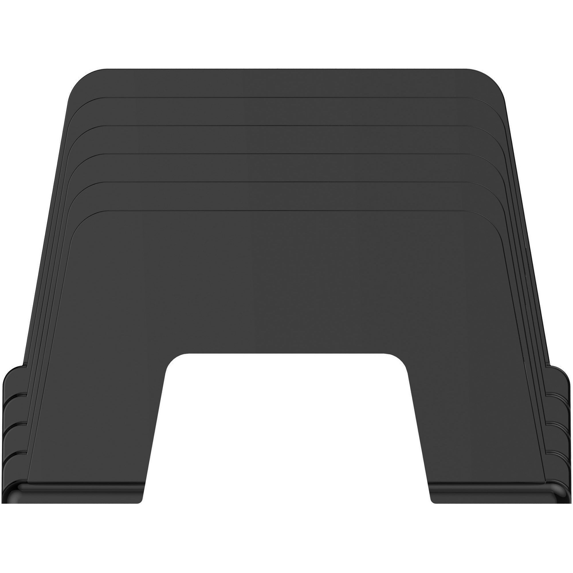 Deflecto Sustainable Office Small Incline Sorter - 5 Compartment(s) - 6" Height x 8" Width x 5.5" DepthDesktop - Sturdy - 30% Recycled - Black - Plastic - 1 Each -