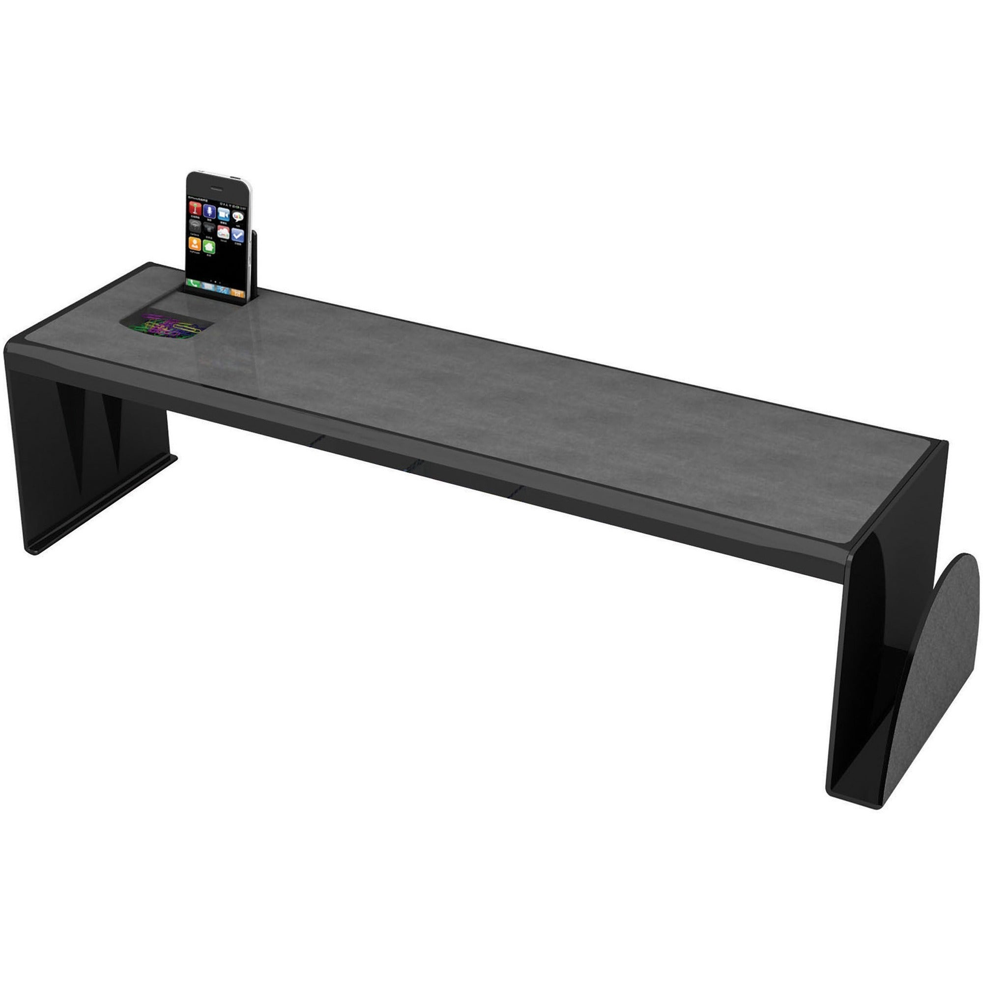 Deflecto Sustainable Office Heavy-Duty Desk Shelf - 6.8" Height x 25.6" Width x 7" DepthDesktop - Sturdy, Document Holder - 30% Recycled - Black - Plastic - 1 Each -